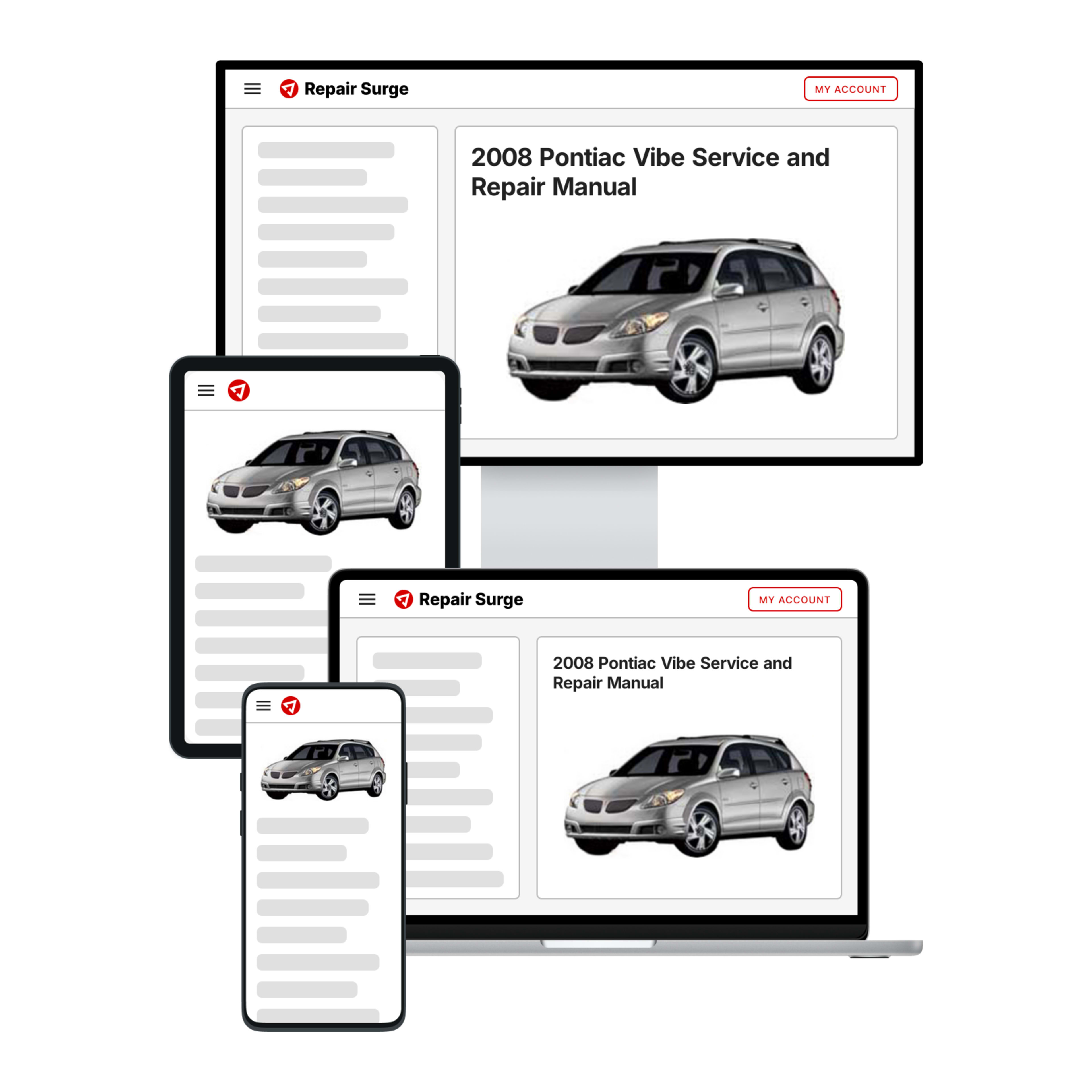 2008 Pontiac Vibe service and repair manual hero image