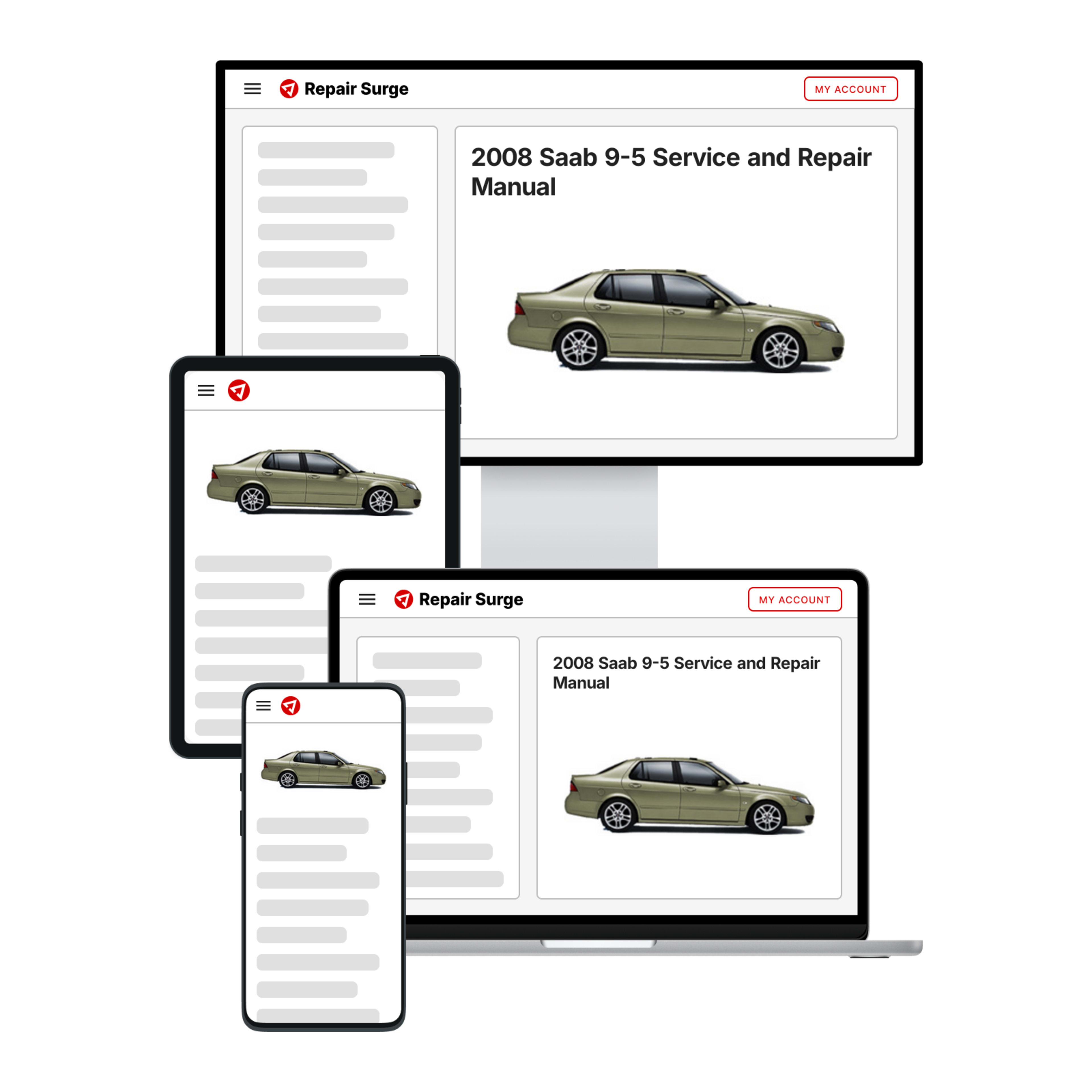 2008 Saab 9-5 service and repair manual hero image
