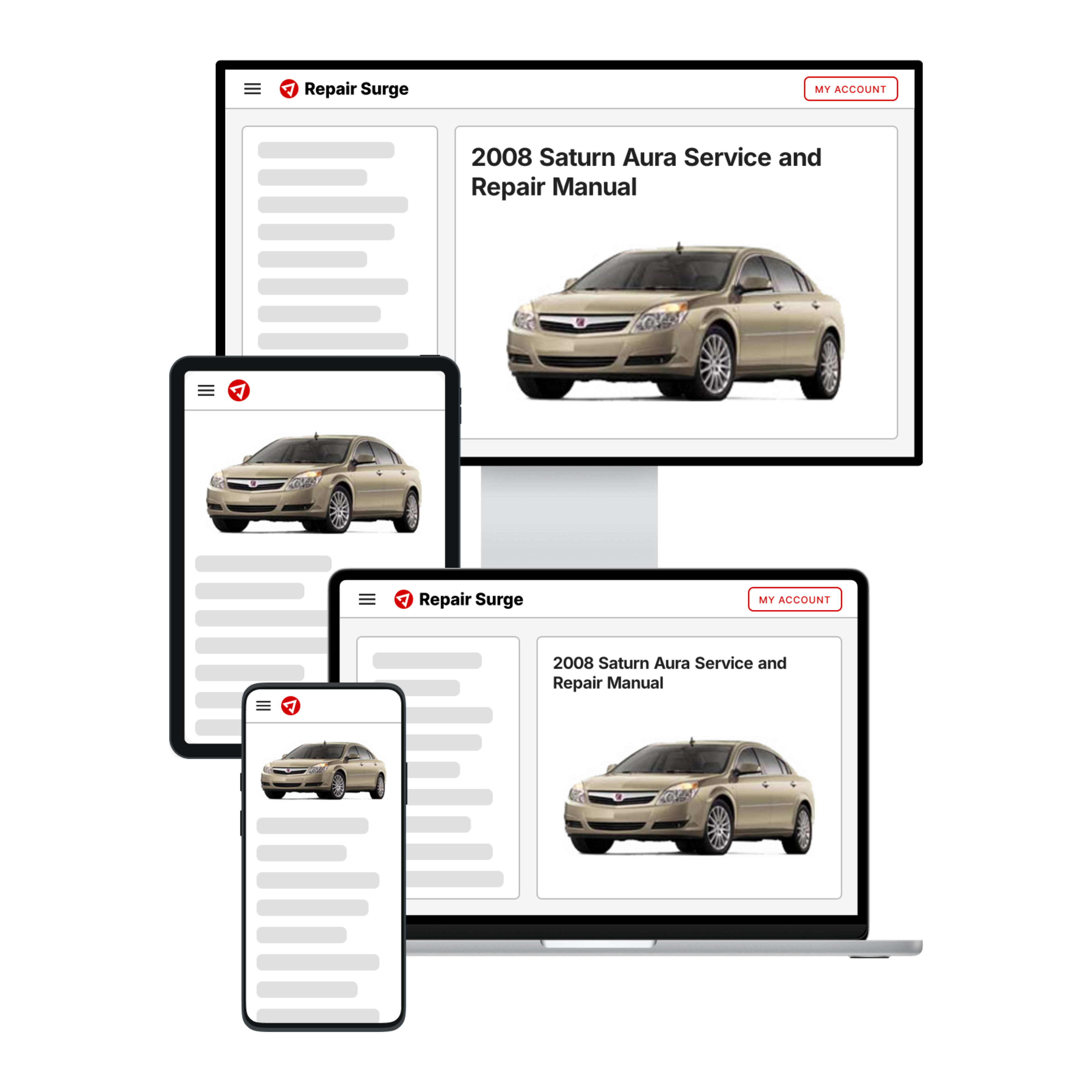 2008 Saturn Aura service and repair manual hero image