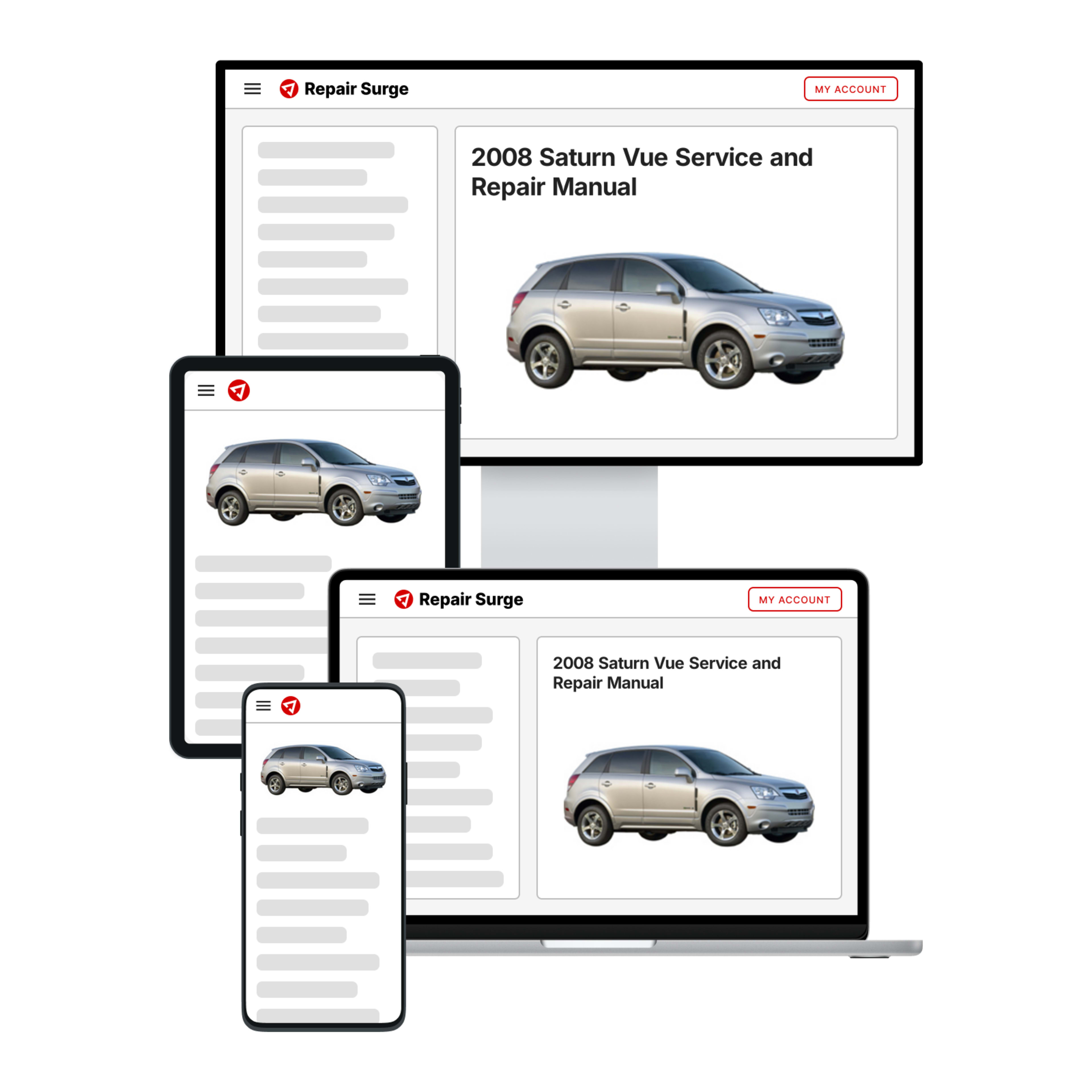 2008 Saturn Vue service and repair manual hero image