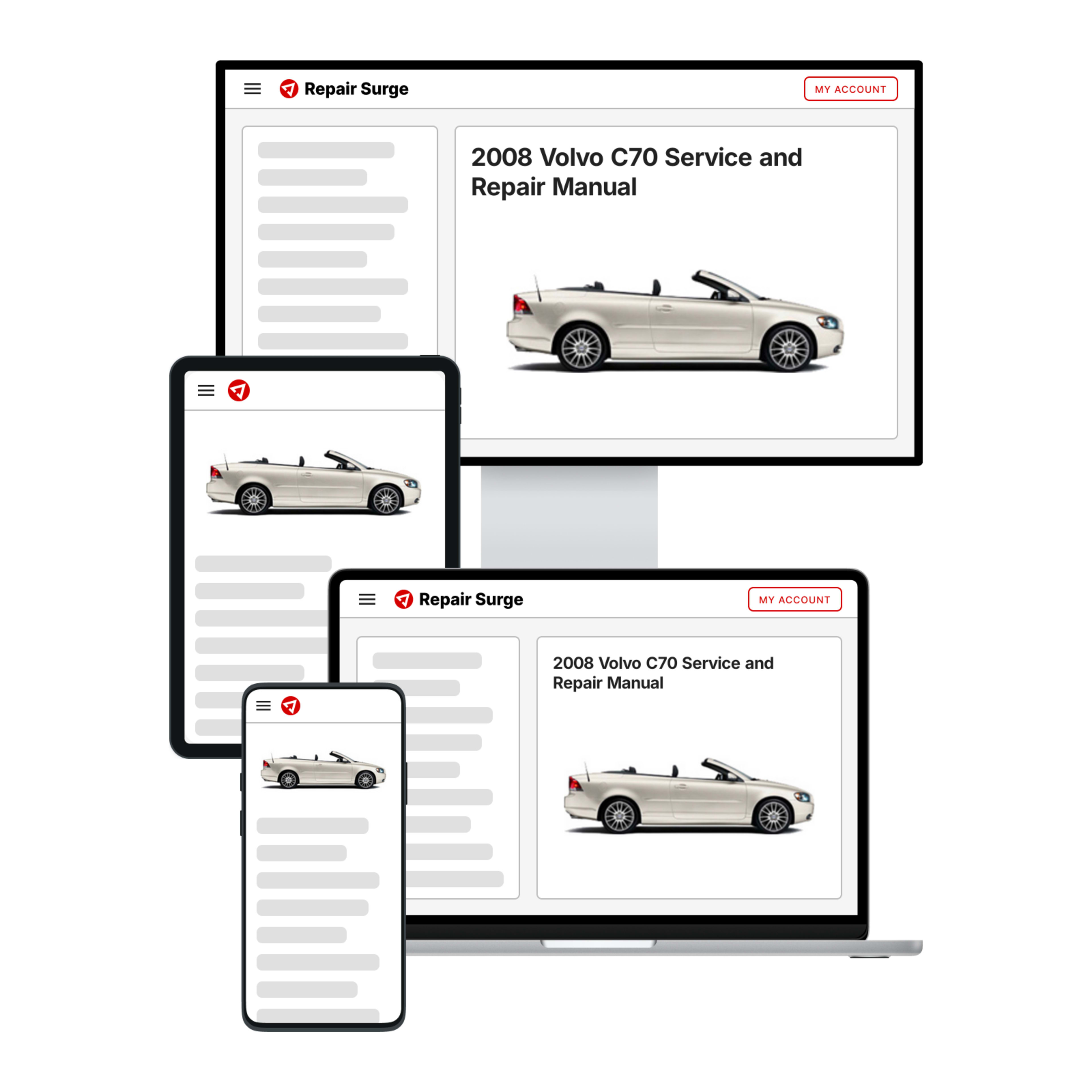 2008 Volvo C70 service and repair manual hero image