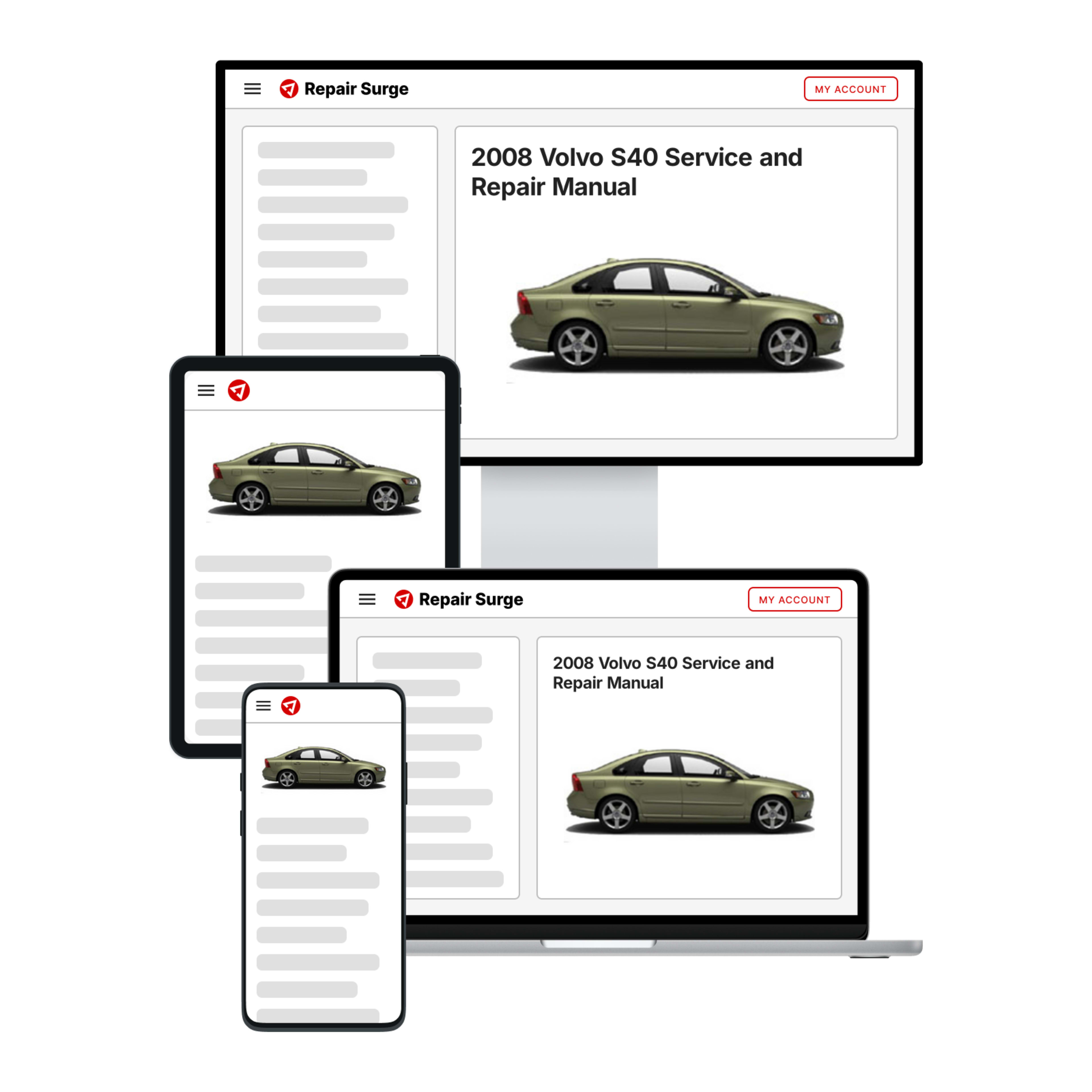2008 Volvo S40 service and repair manual hero image