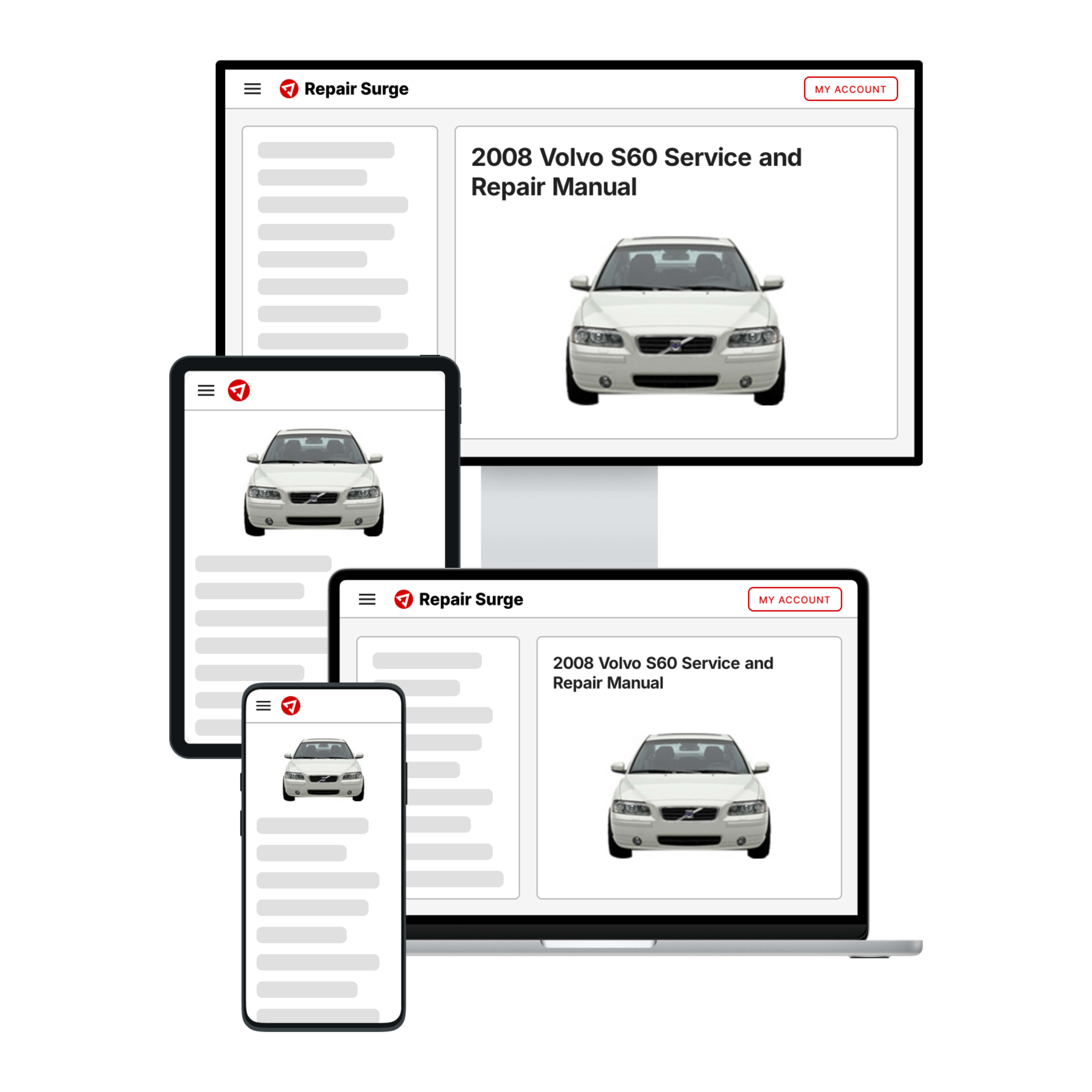 2008 Volvo S60 service and repair manual hero image