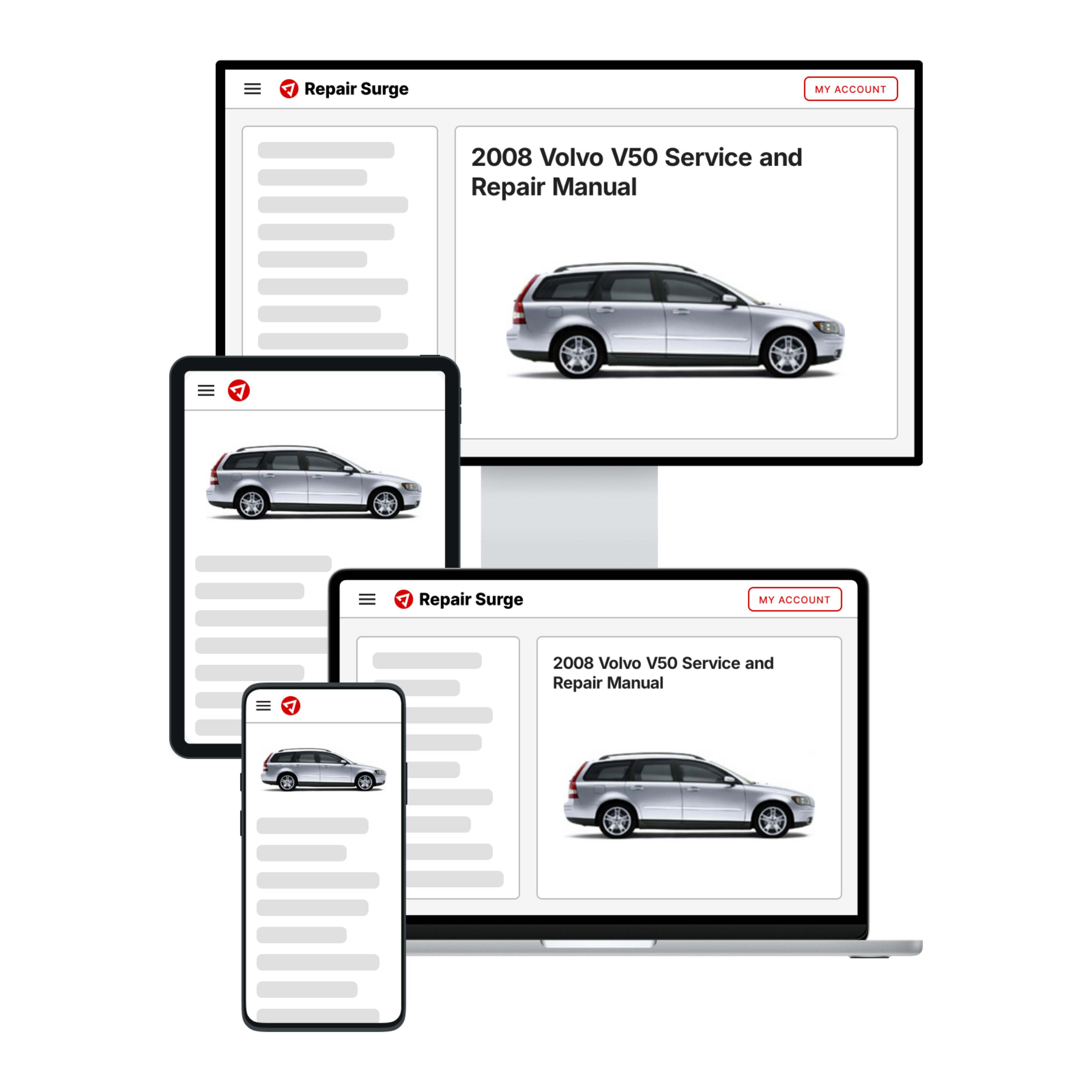 2008 Volvo V50 service and repair manual hero image