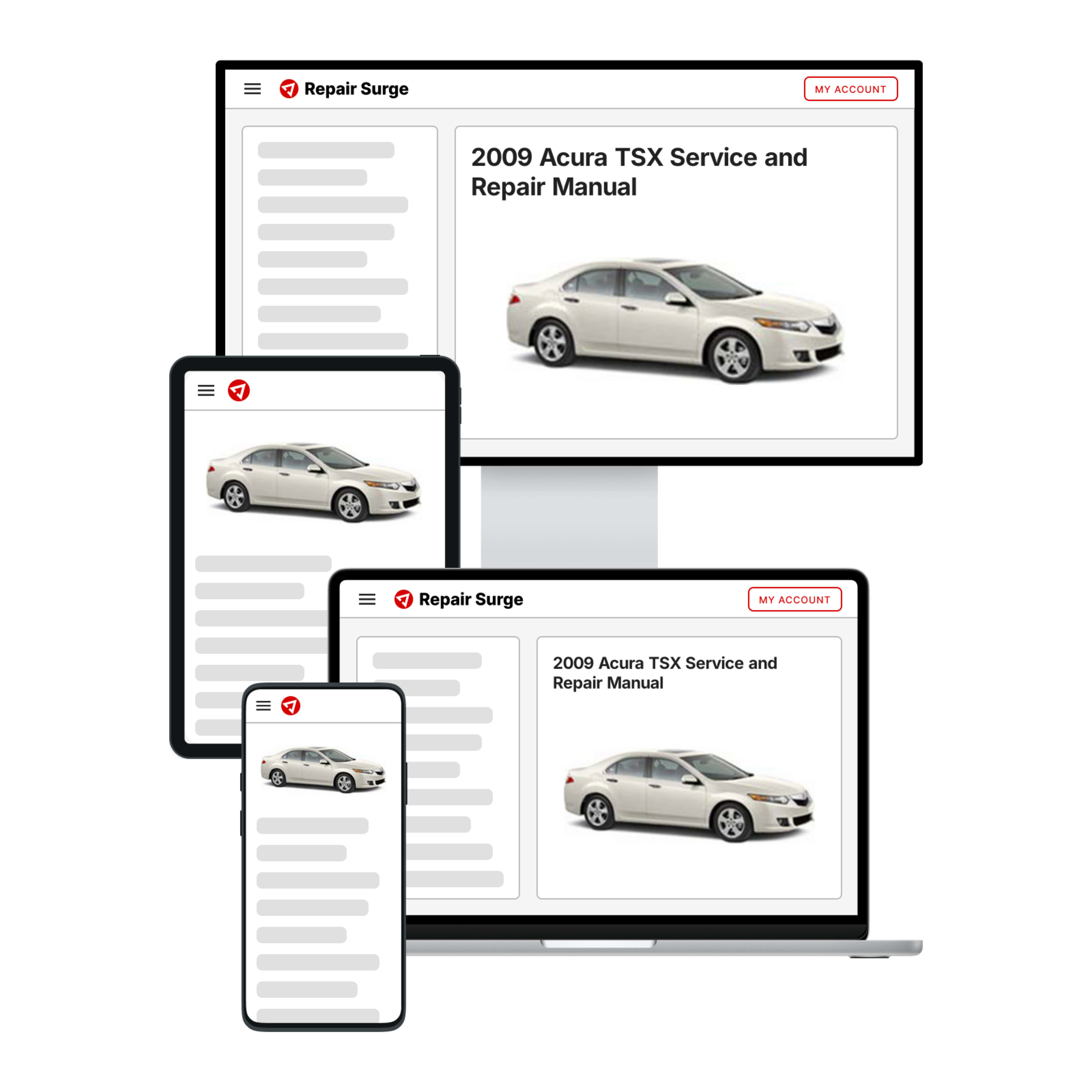 2009 Acura TSX service and repair manual hero image