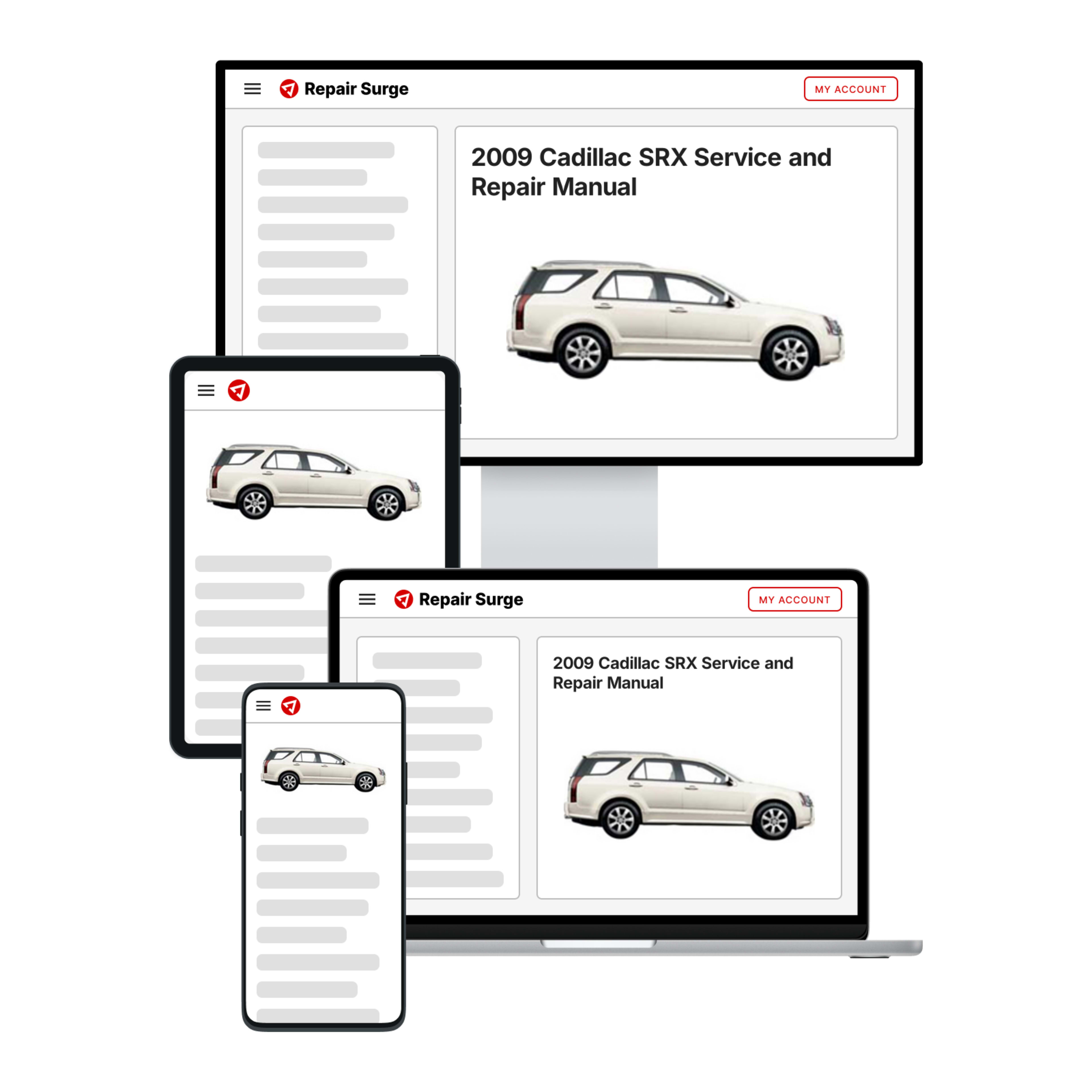 2009 Cadillac SRX service and repair manual hero image