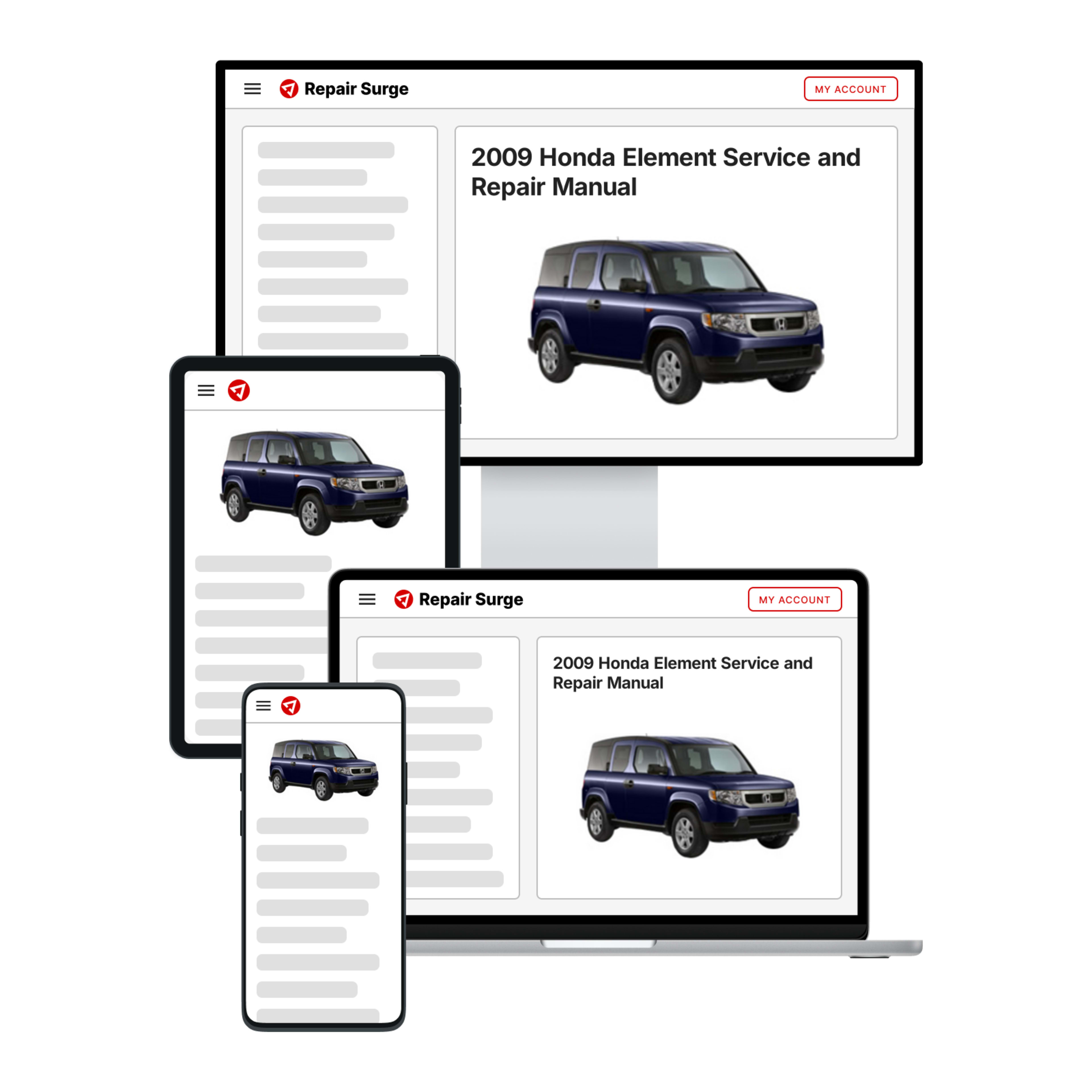 2009 Honda Element service and repair manual hero image
