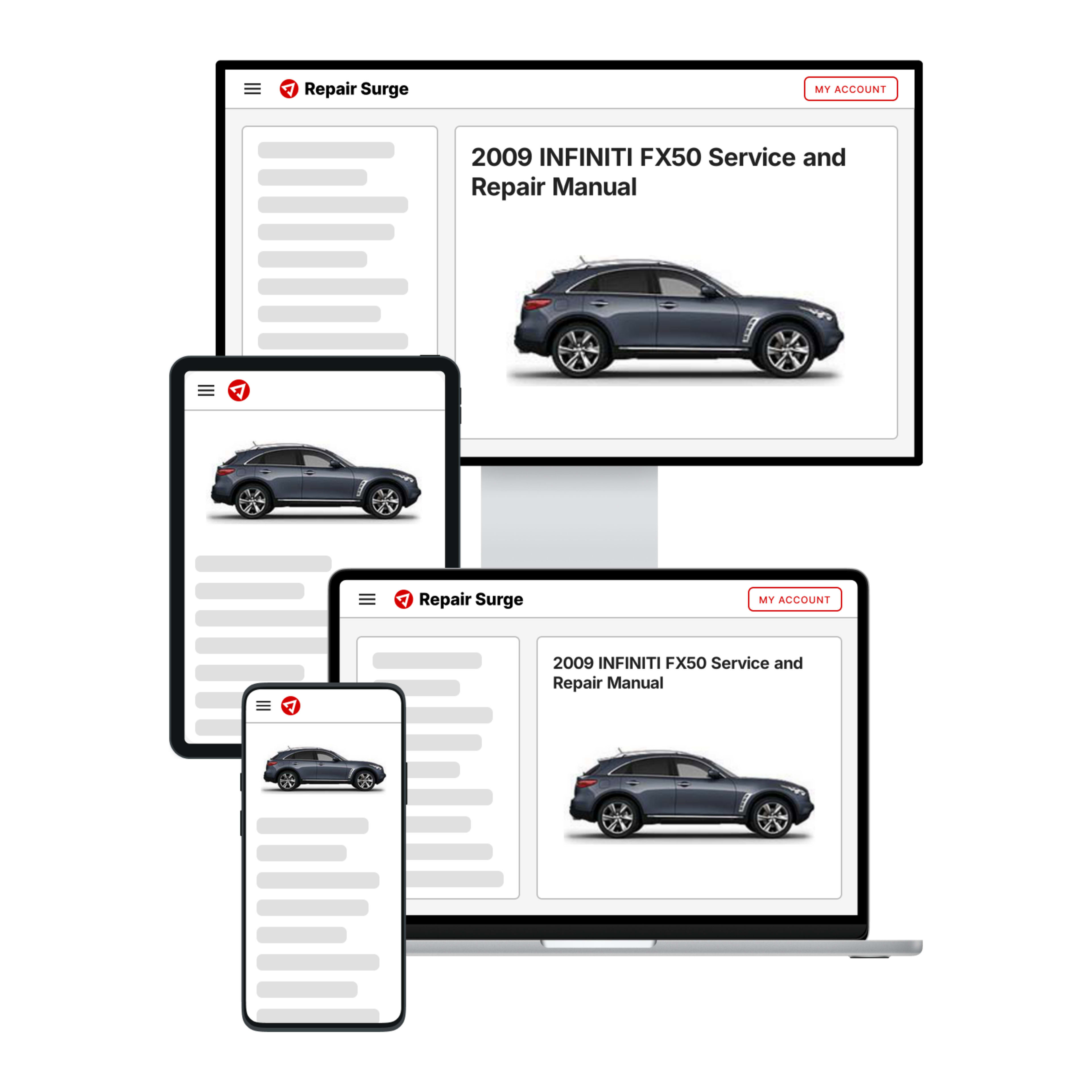 2009 INFINITI FX50 service and repair manual hero image