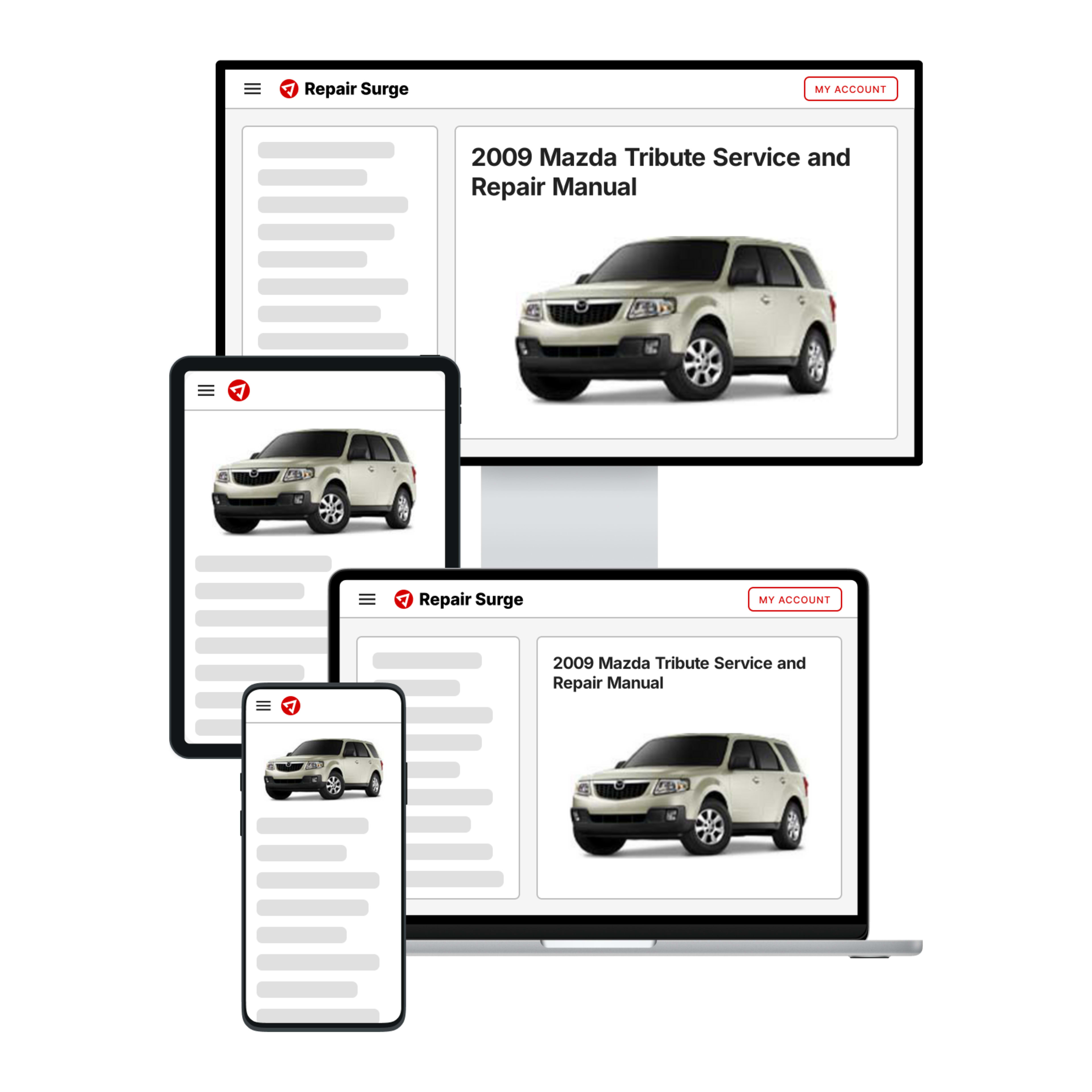 2009 Mazda Tribute service and repair manual hero image