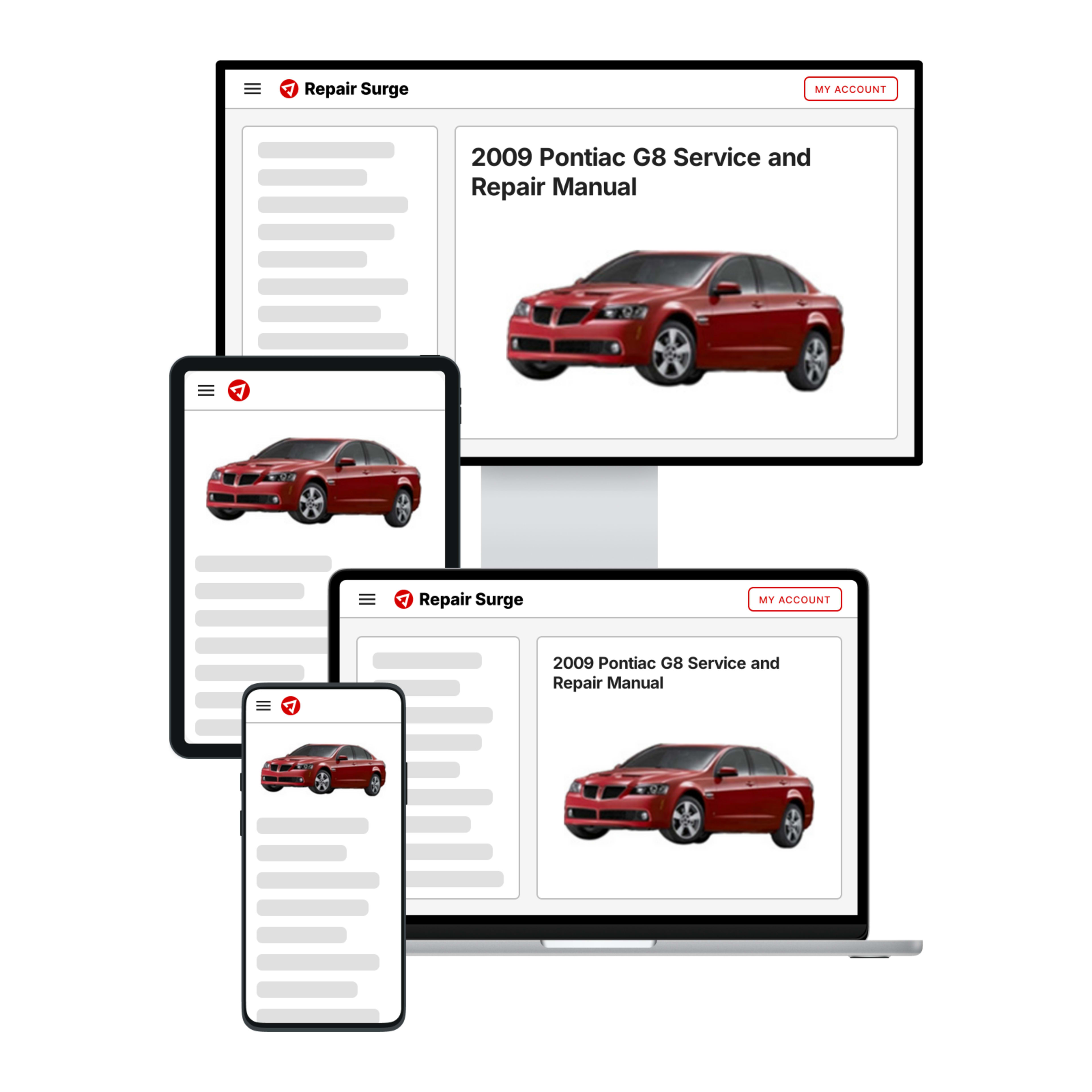 2009 Pontiac G8 service and repair manual hero image