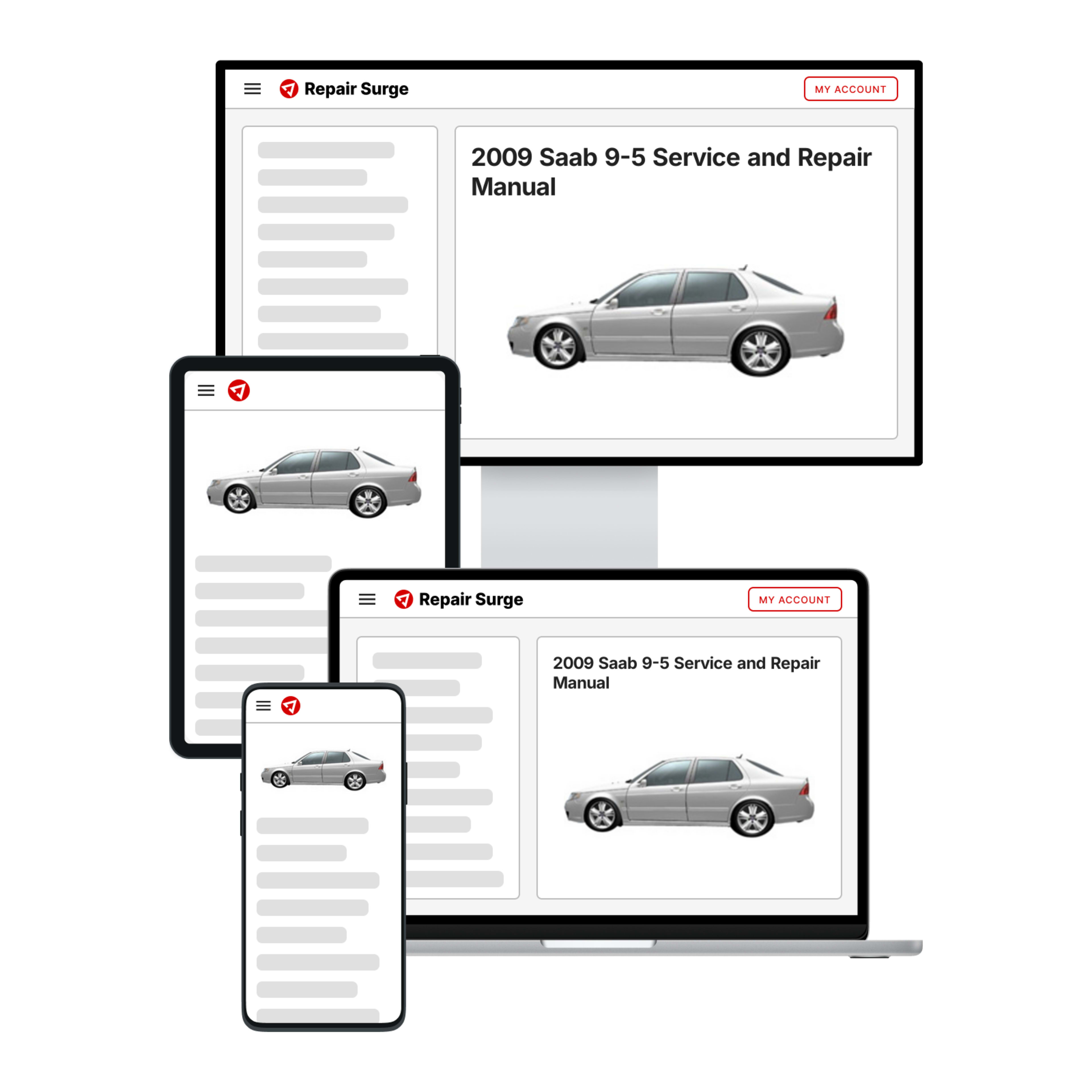 2009 Saab 9-5 service and repair manual hero image