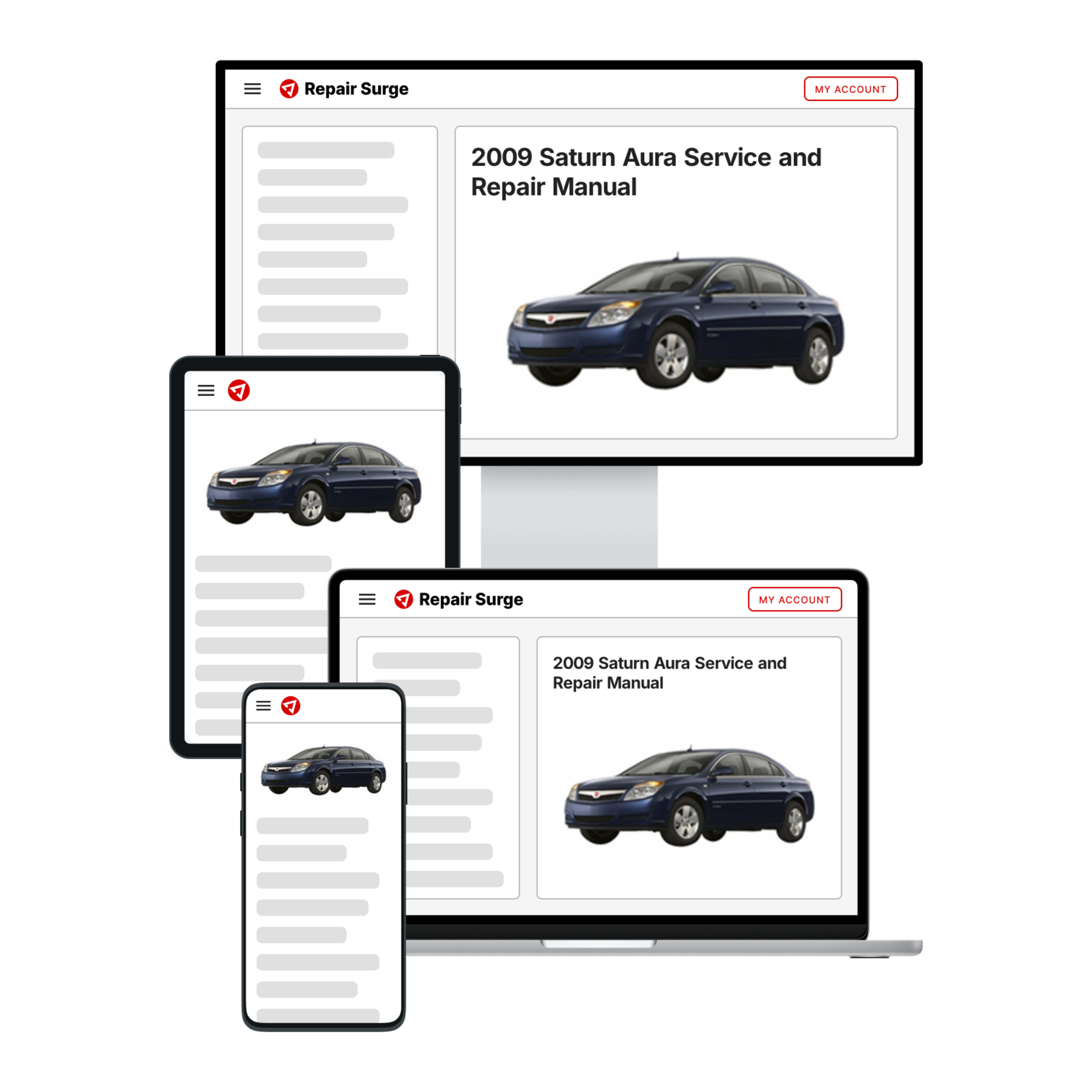 2009 Saturn Aura service and repair manual hero image