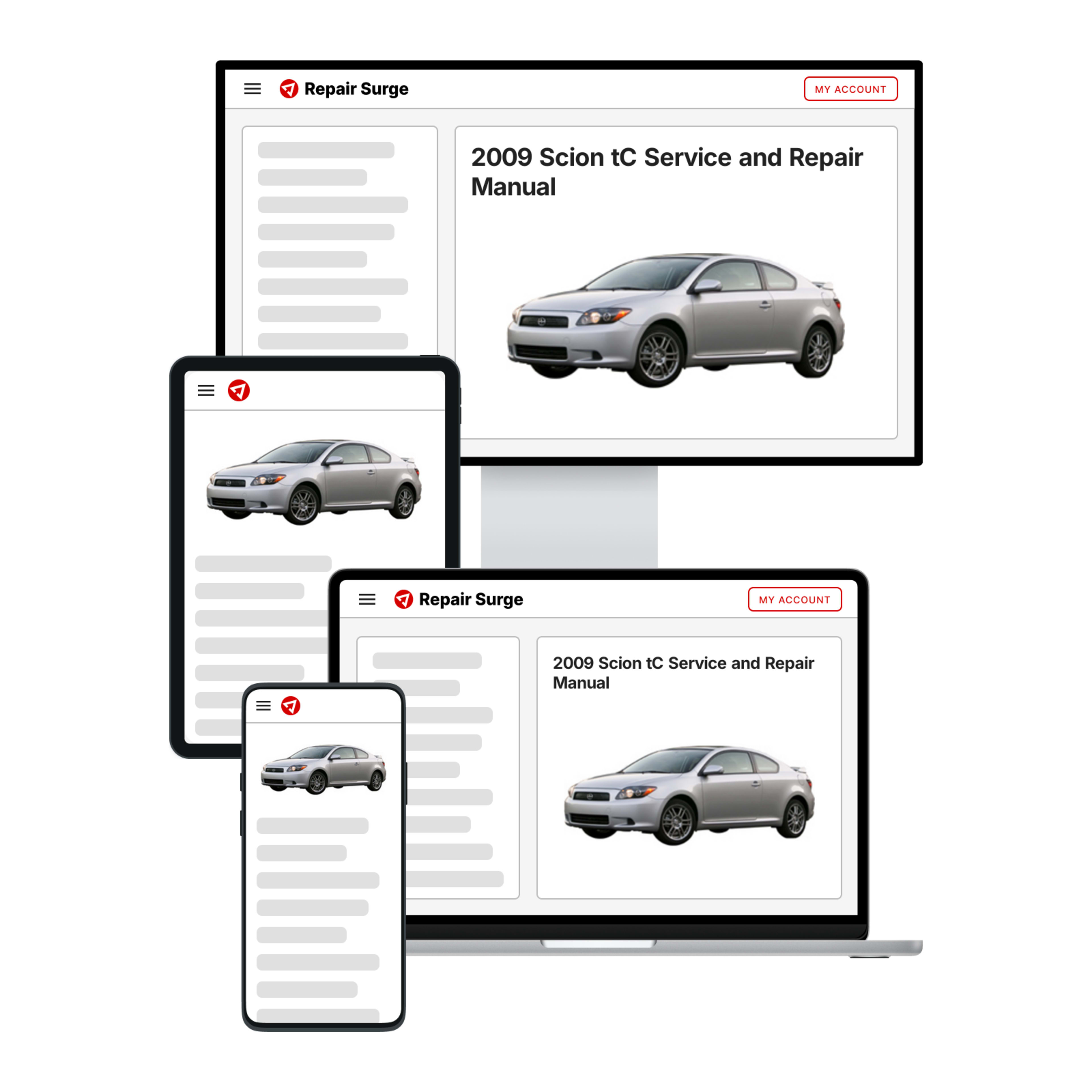 2009 Scion tC service and repair manual hero image
