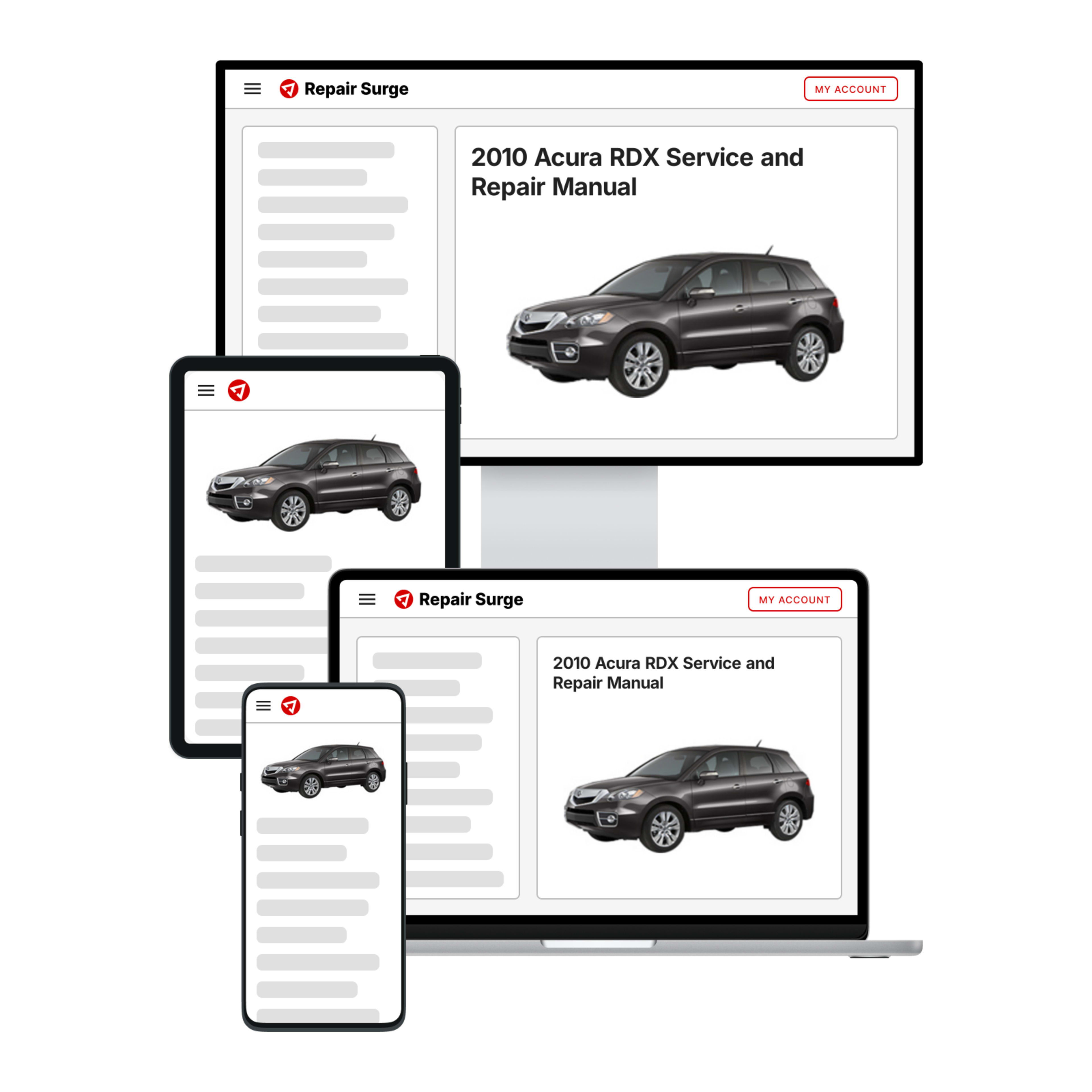 2010 Acura RDX service and repair manual hero image