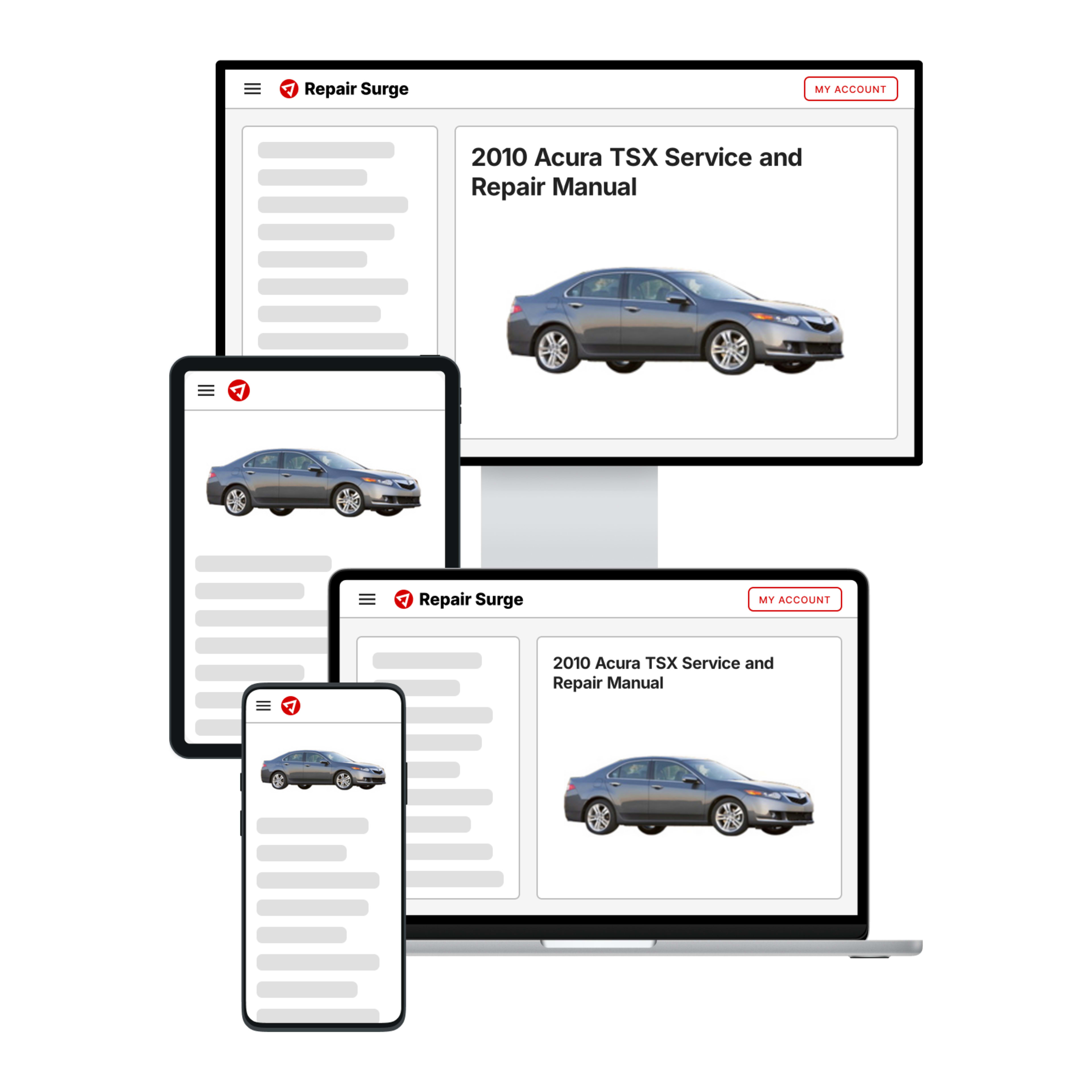 2010 Acura TSX service and repair manual hero image