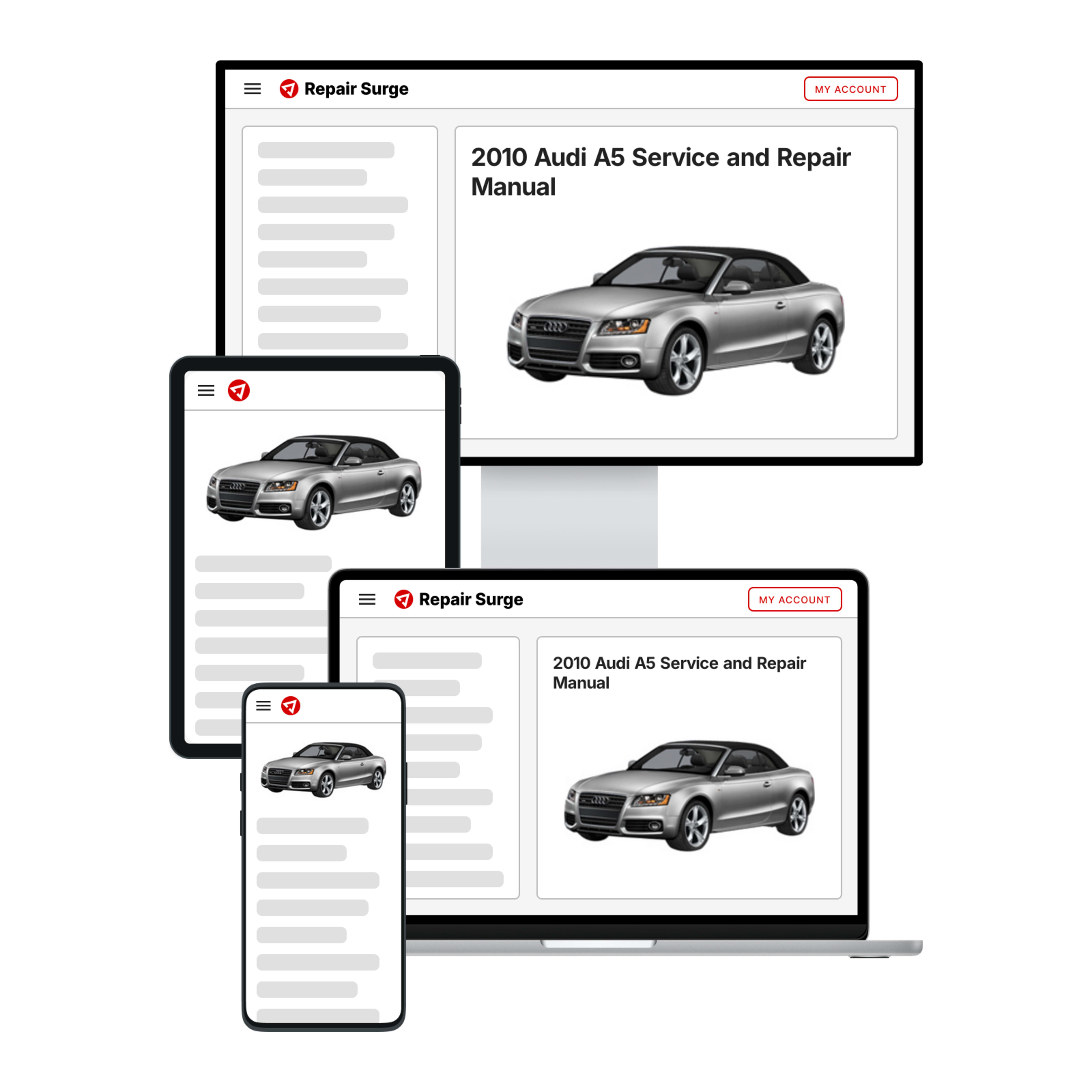 2010 Audi A5 service and repair manual hero image