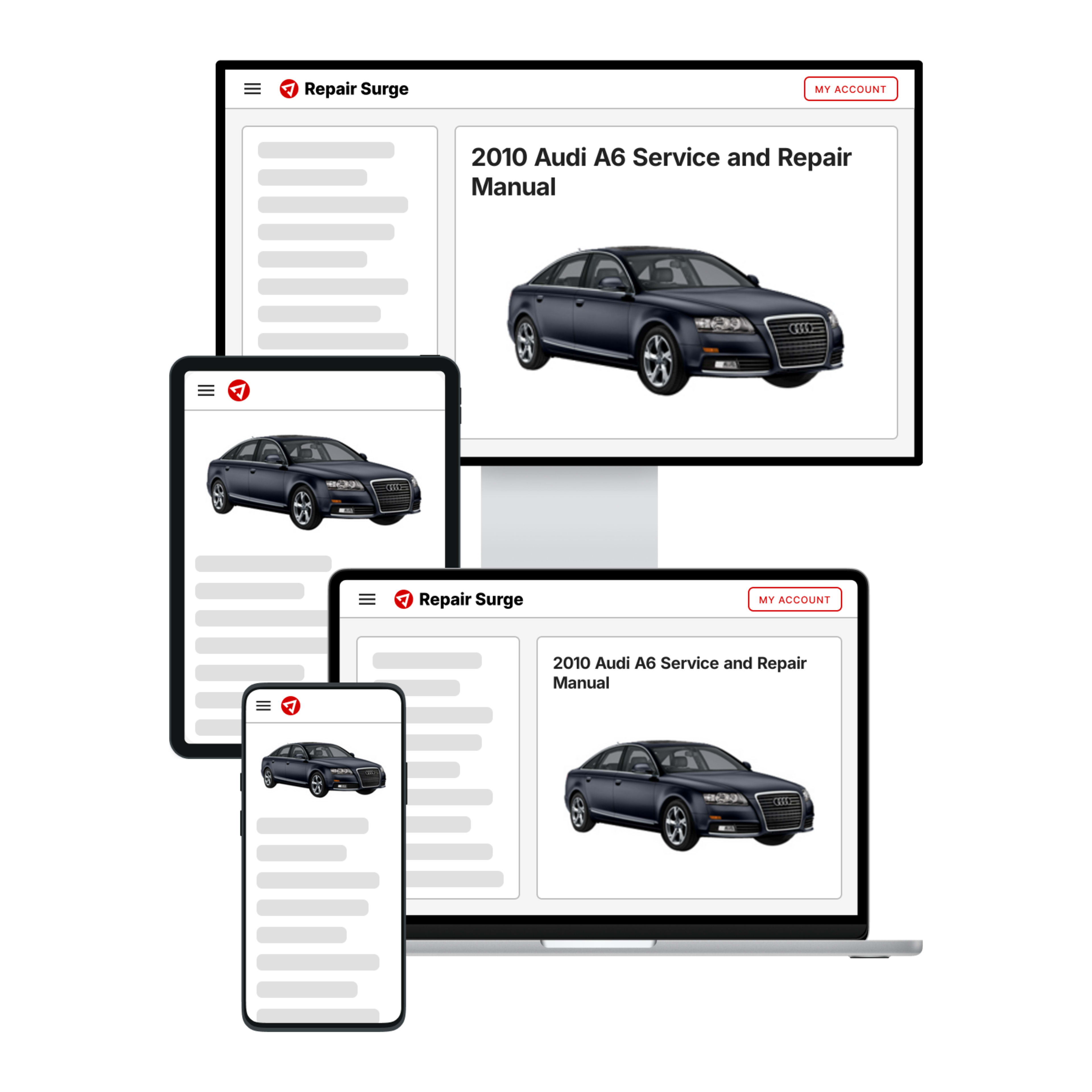2010 Audi A6 service and repair manual hero image