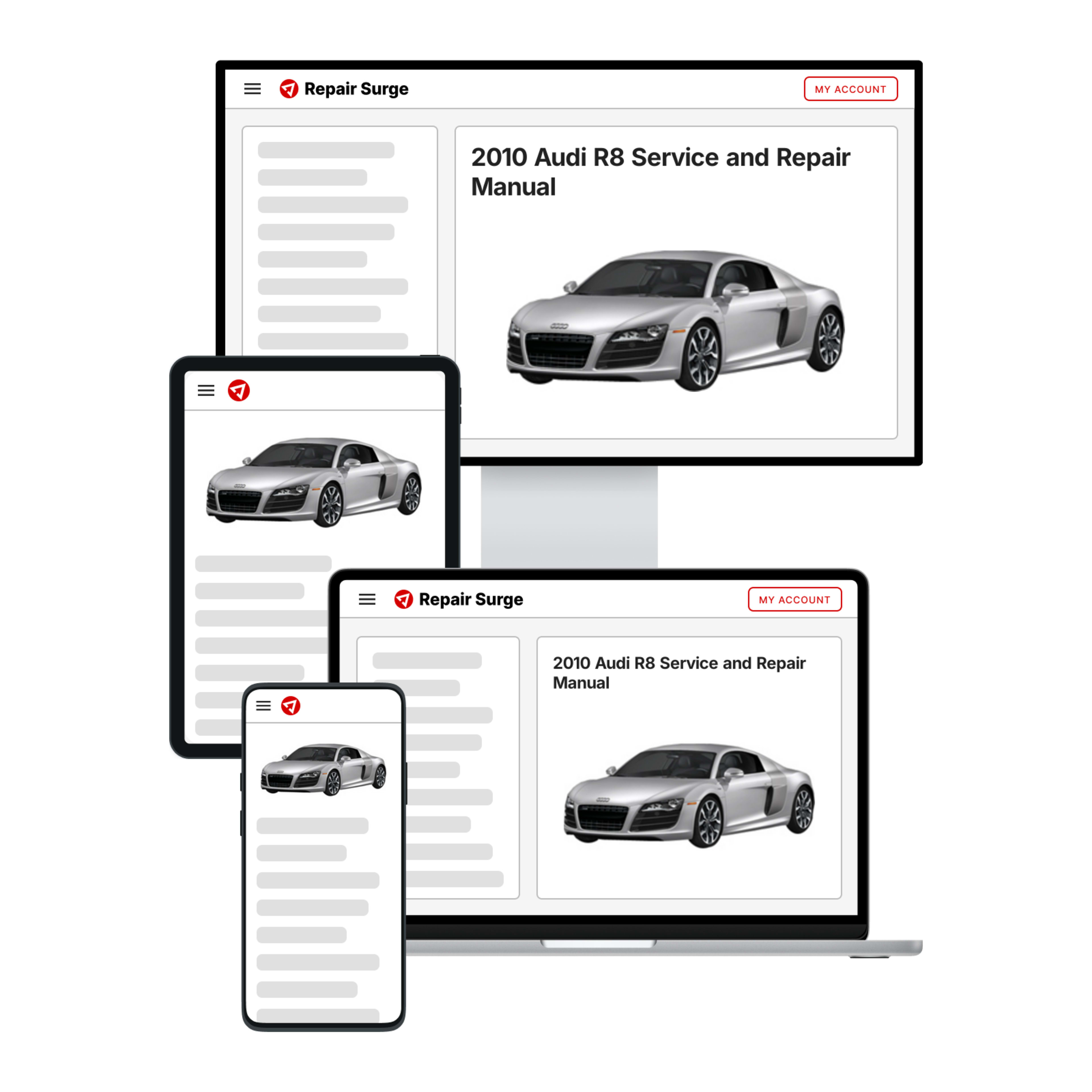 2010 Audi R8 service and repair manual hero image