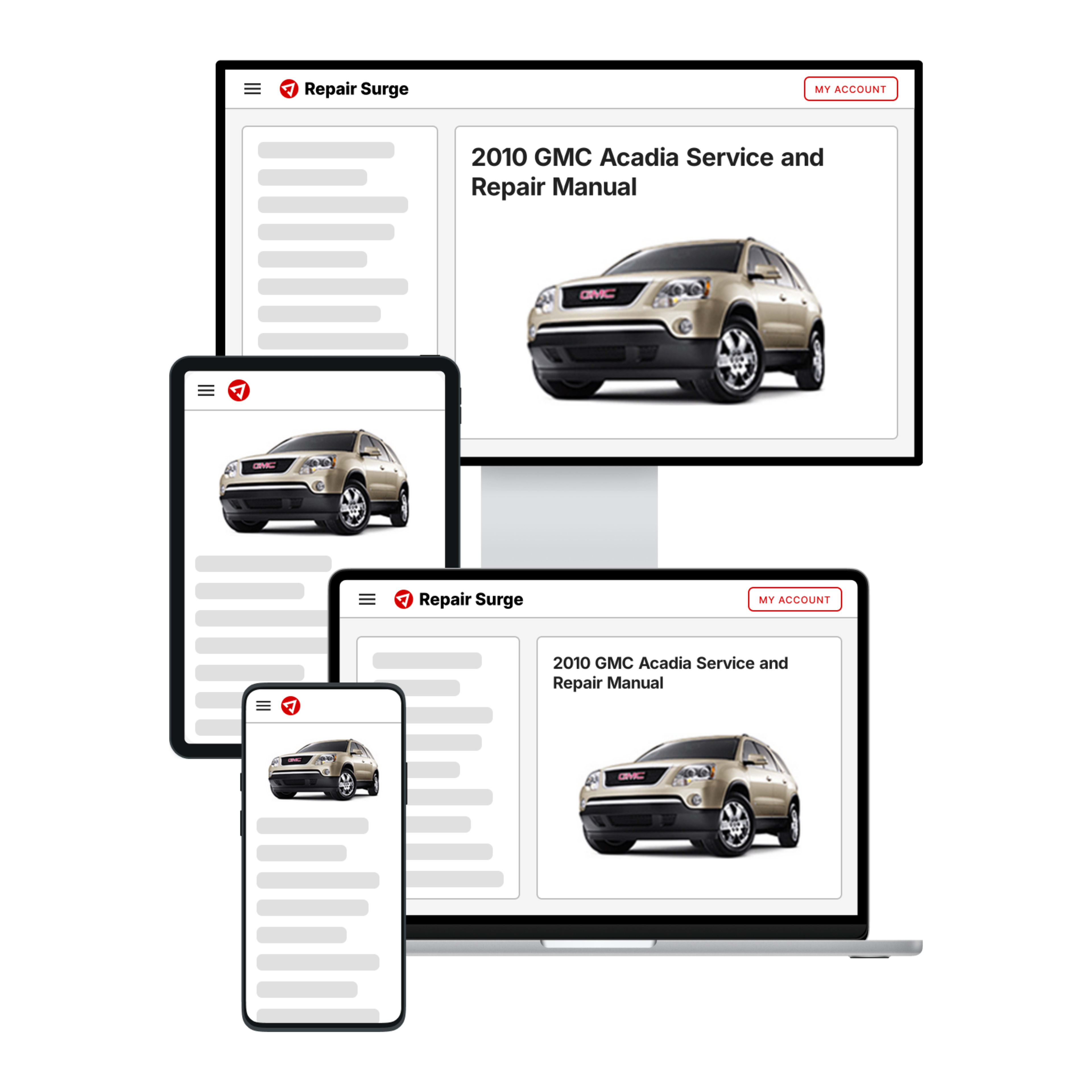 2010 GMC Acadia service and repair manual hero image
