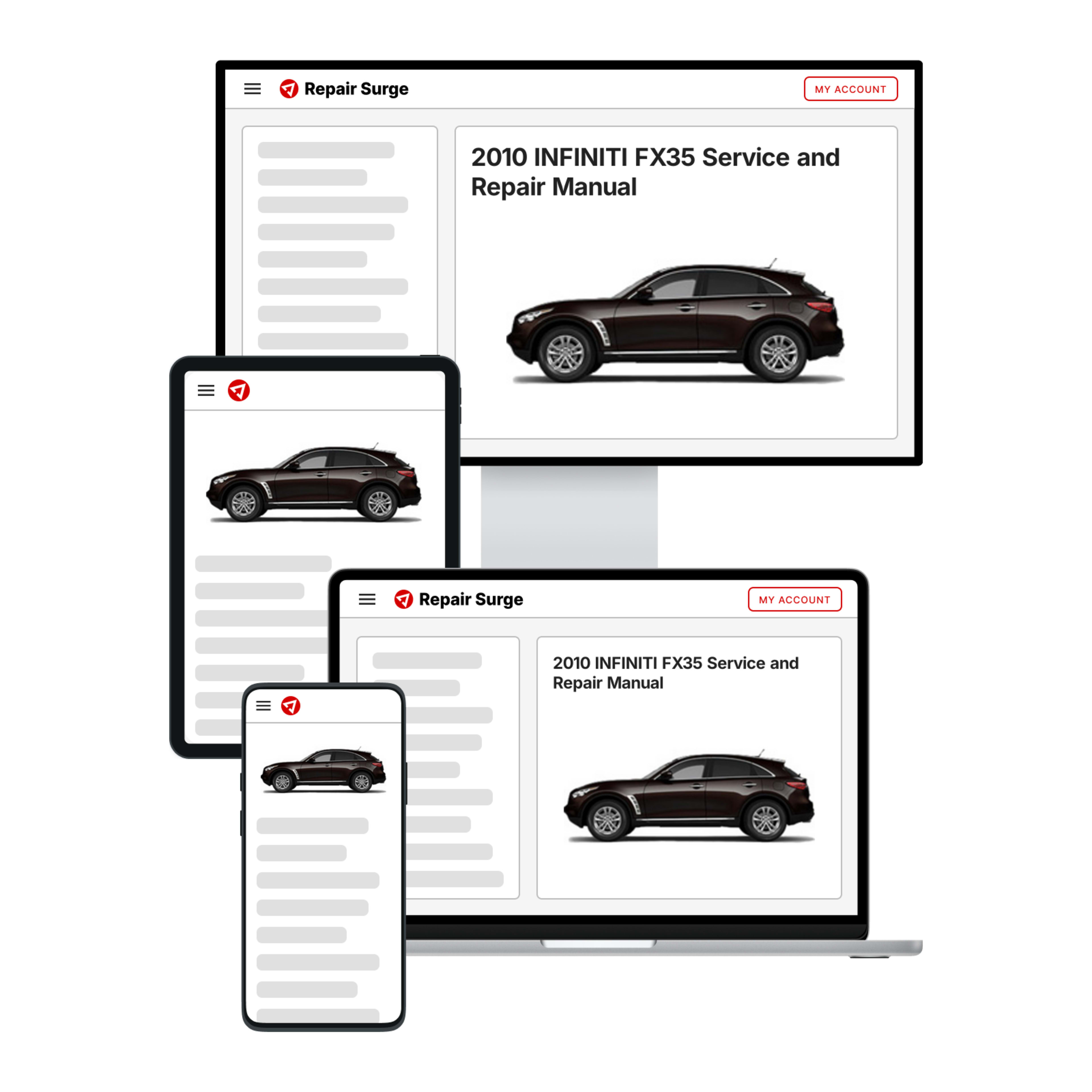 2010 INFINITI FX35 service and repair manual hero image