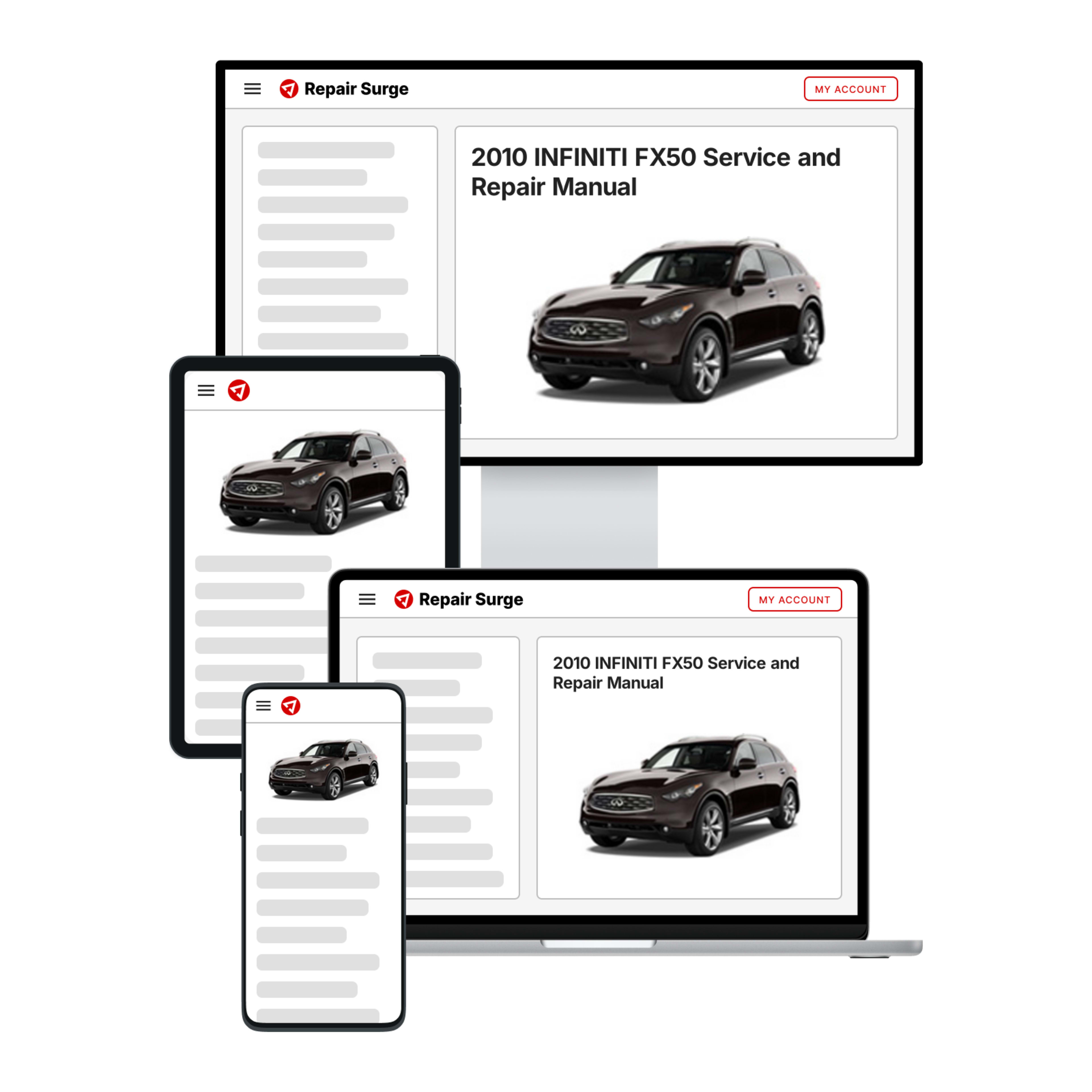2010 INFINITI FX50 service and repair manual hero image