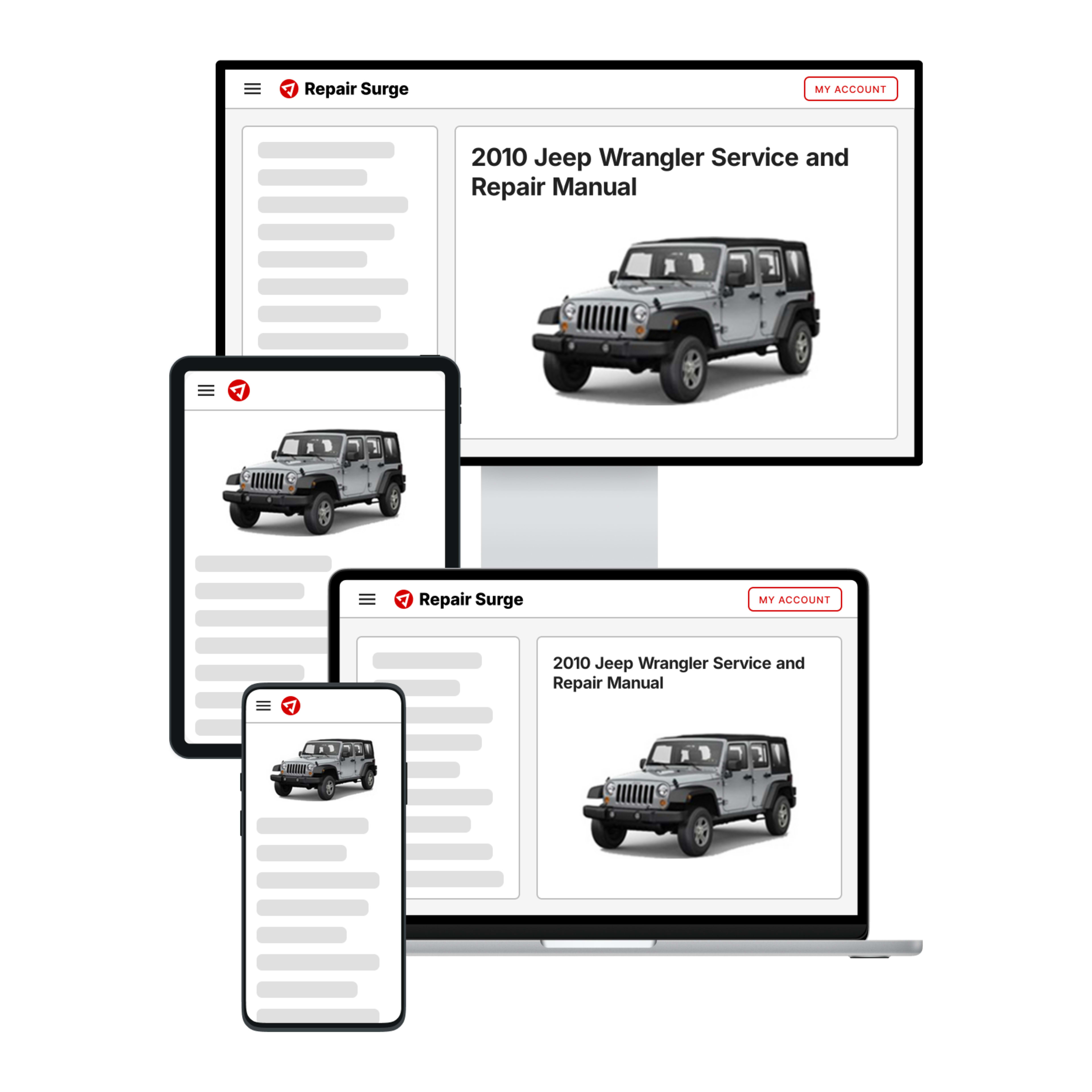 2010 Jeep Wrangler service and repair manual hero image