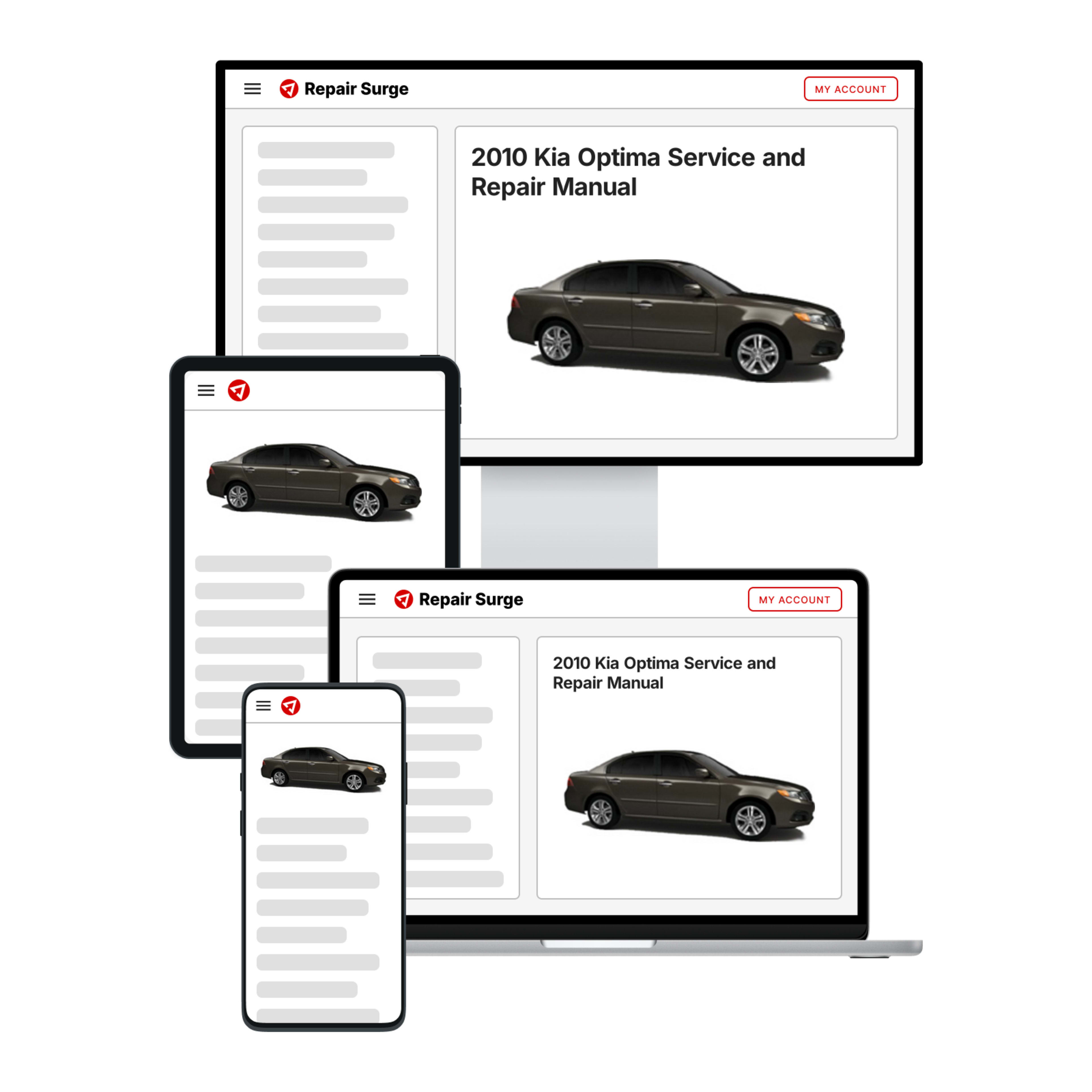 2010 Kia Optima service and repair manual hero image