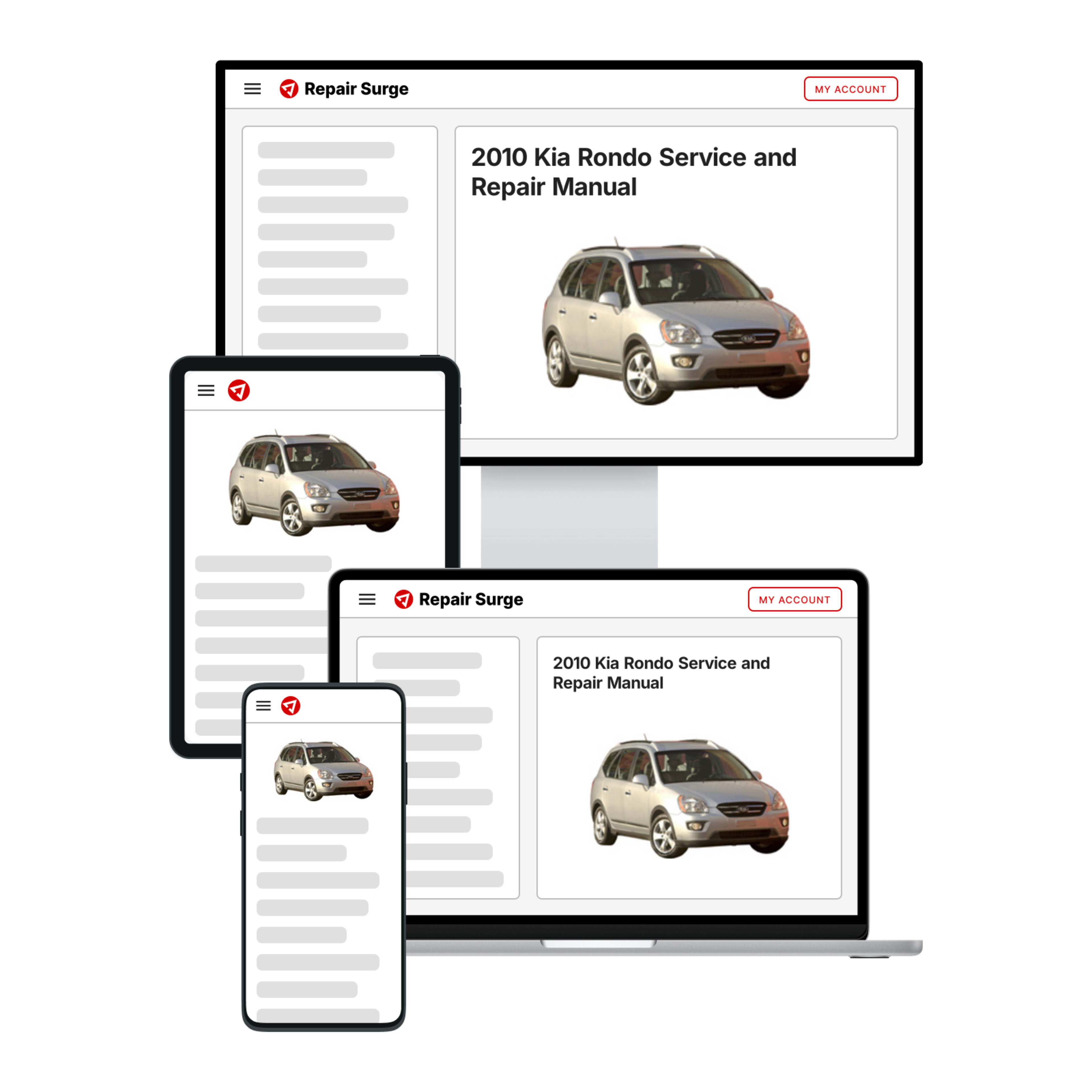 2010 Kia Rondo service and repair manual hero image