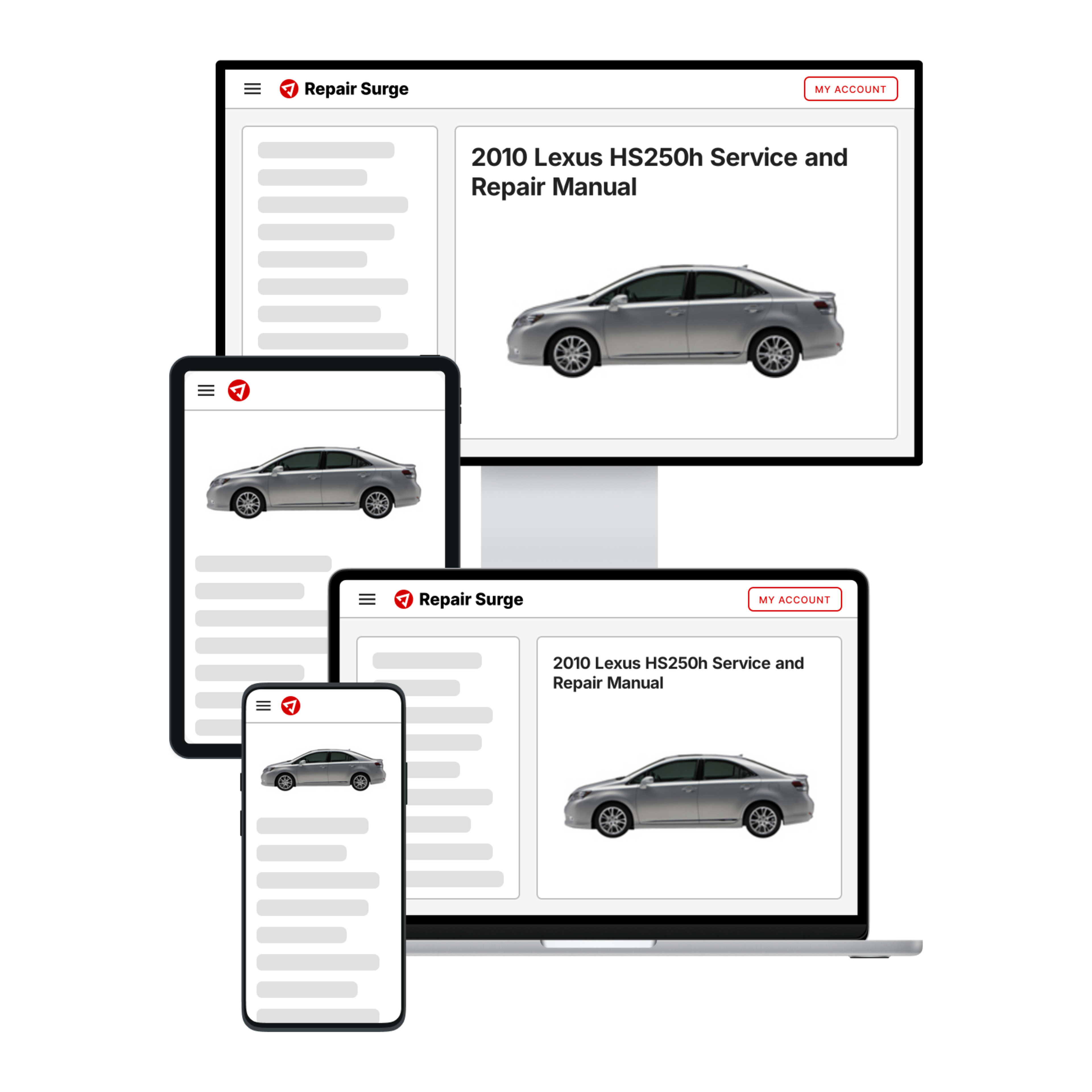 2010 Lexus HS250h service and repair manual hero image