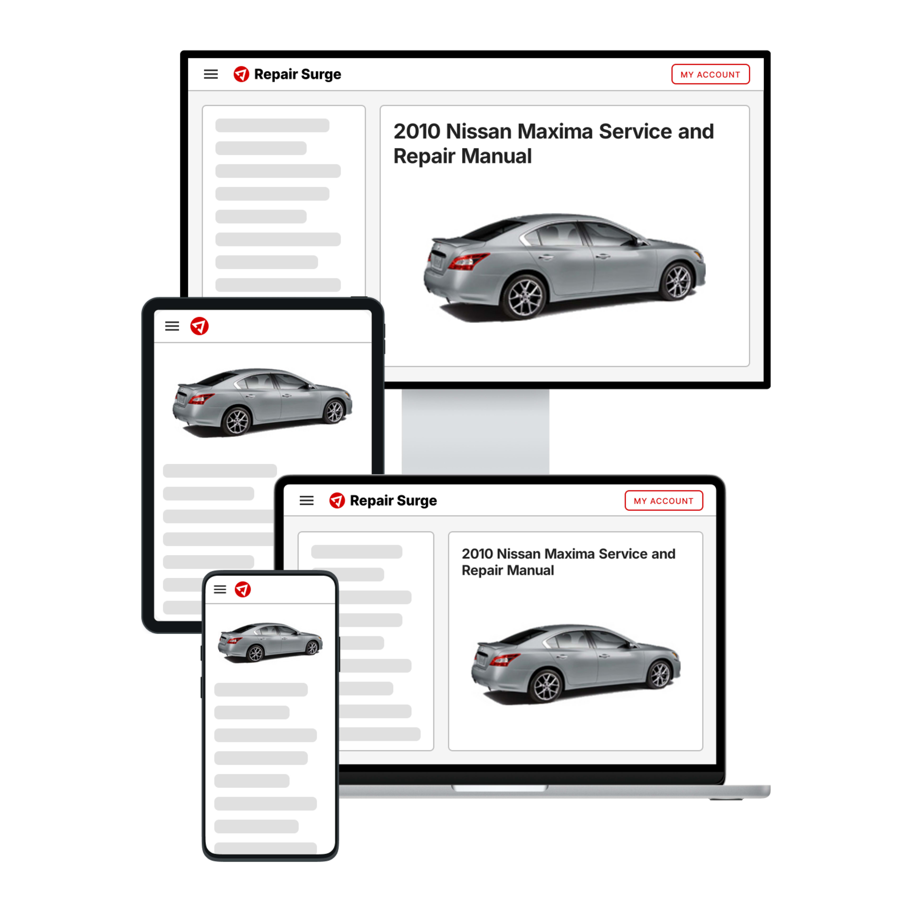 2010 Nissan Maxima service and repair manual hero image