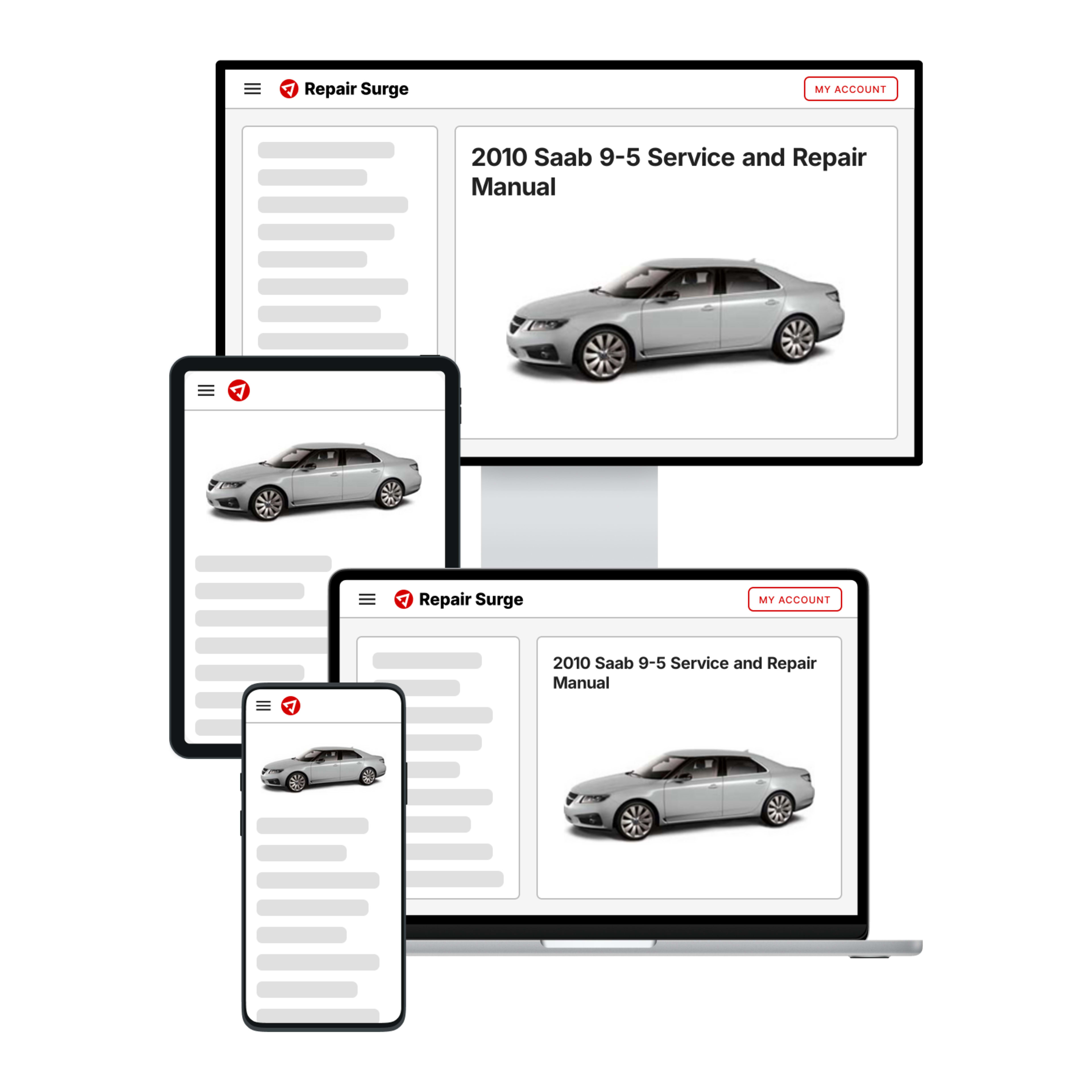 2010 Saab 9-5 service and repair manual hero image