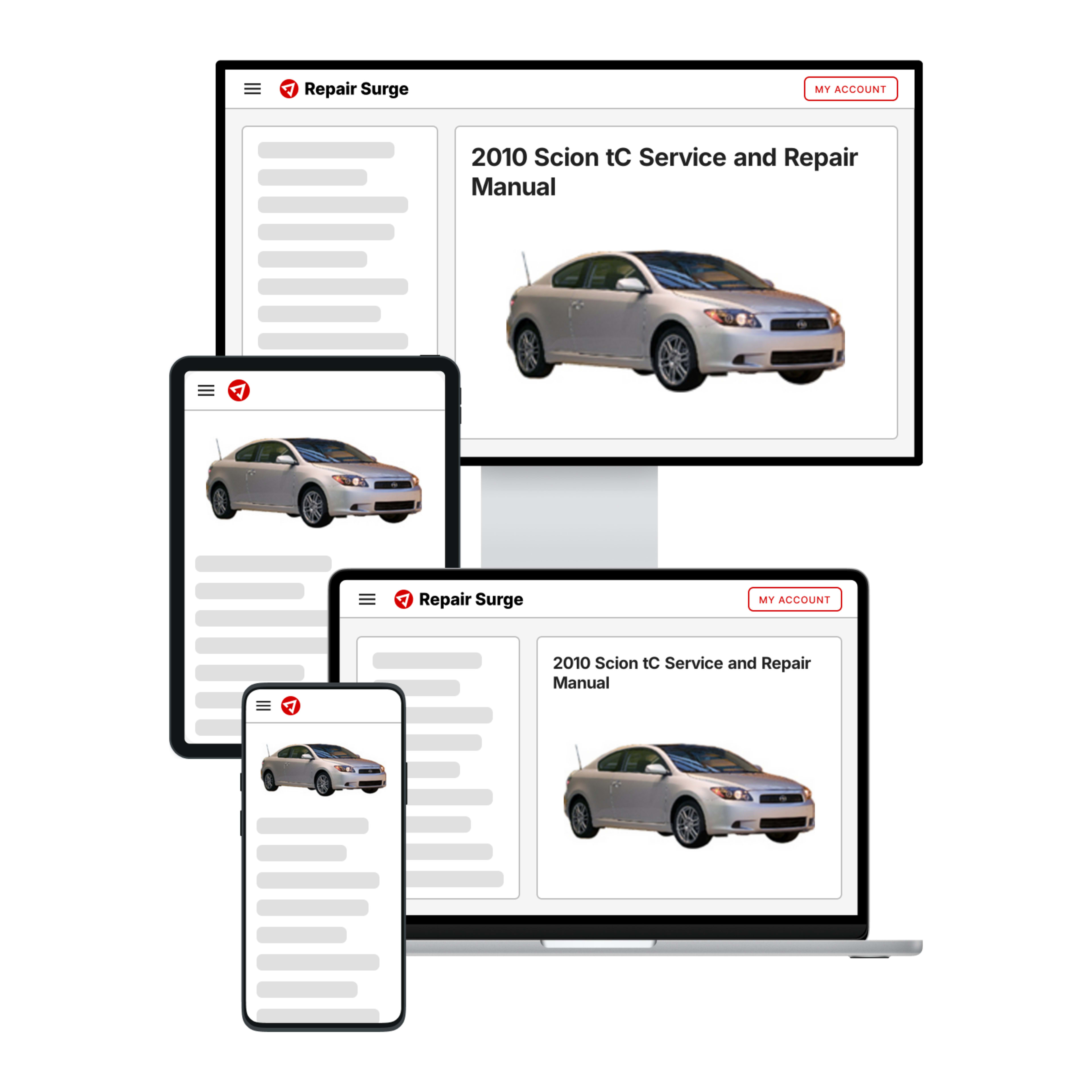 2010 Scion tC service and repair manual hero image