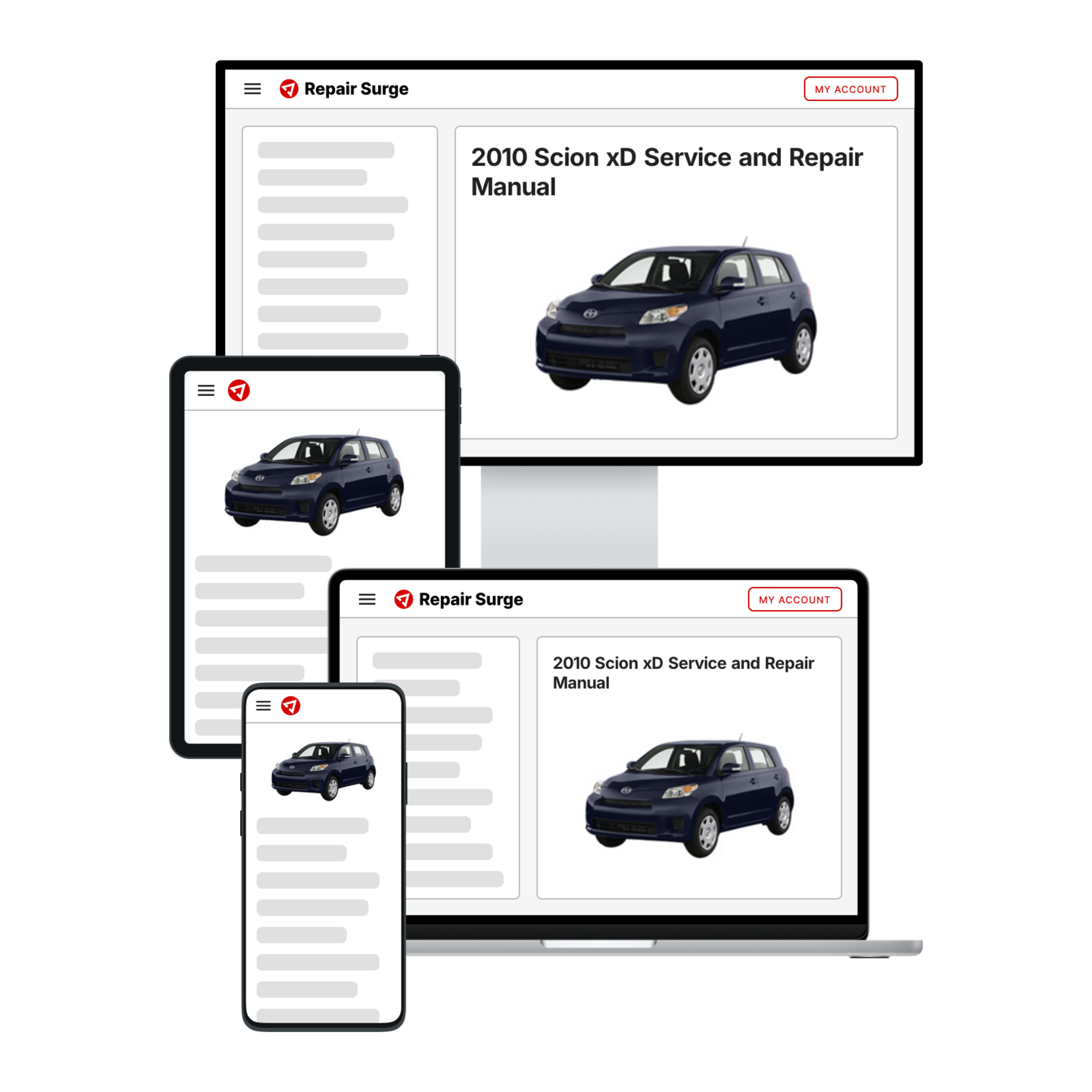 2010 Scion xD service and repair manual hero image