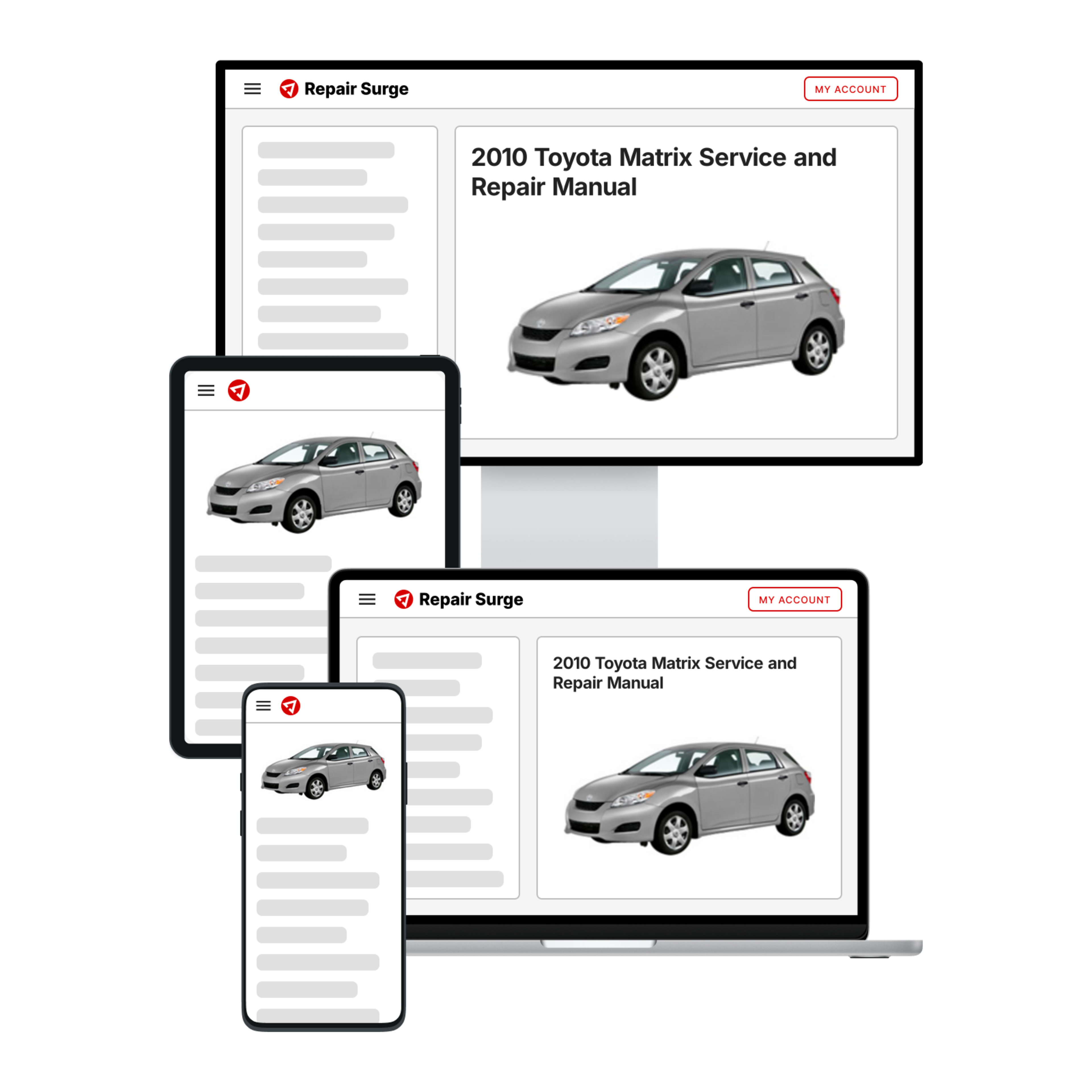 2010 Toyota Matrix service and repair manual hero image
