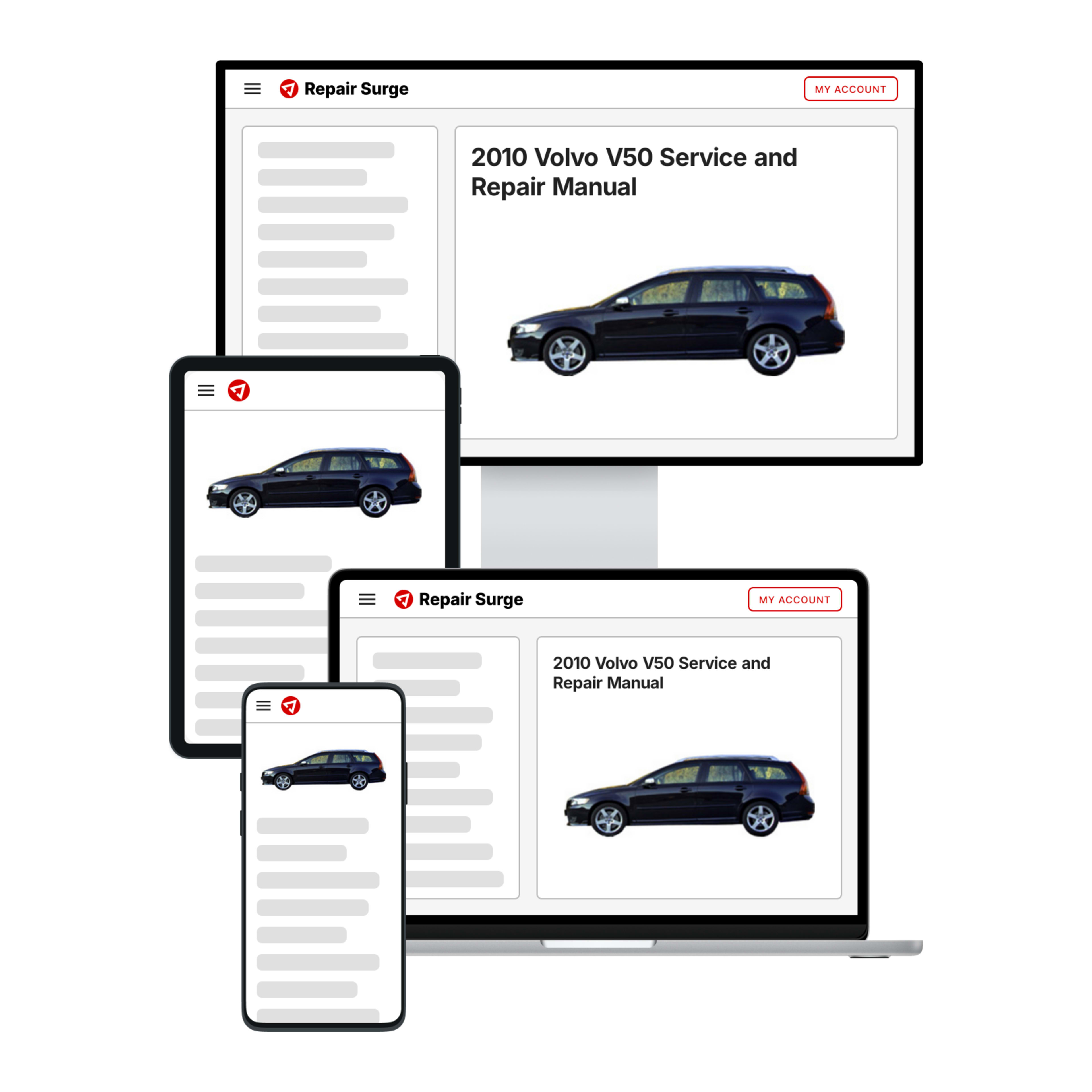 2010 Volvo V50 service and repair manual hero image