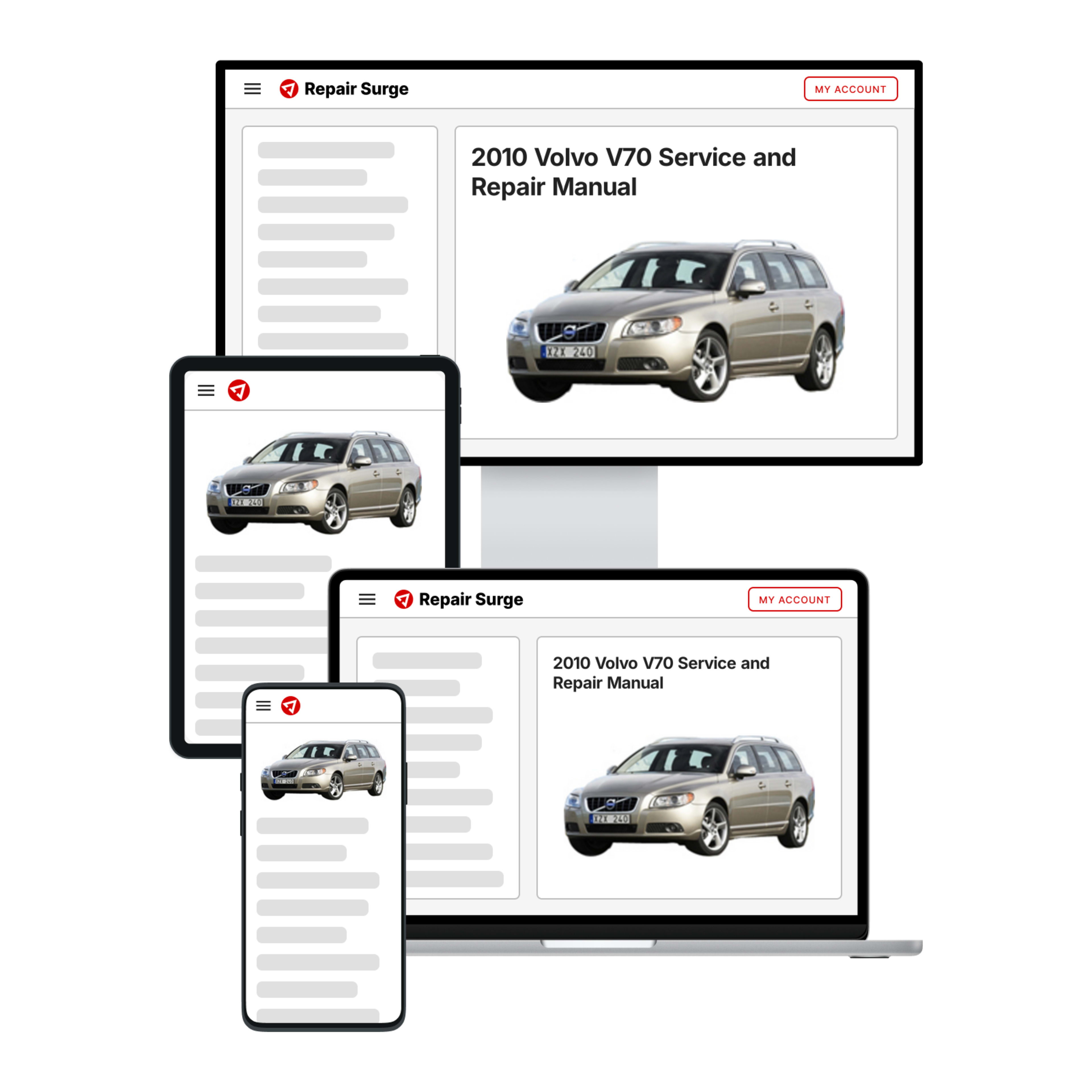 2010 Volvo V70 service and repair manual hero image