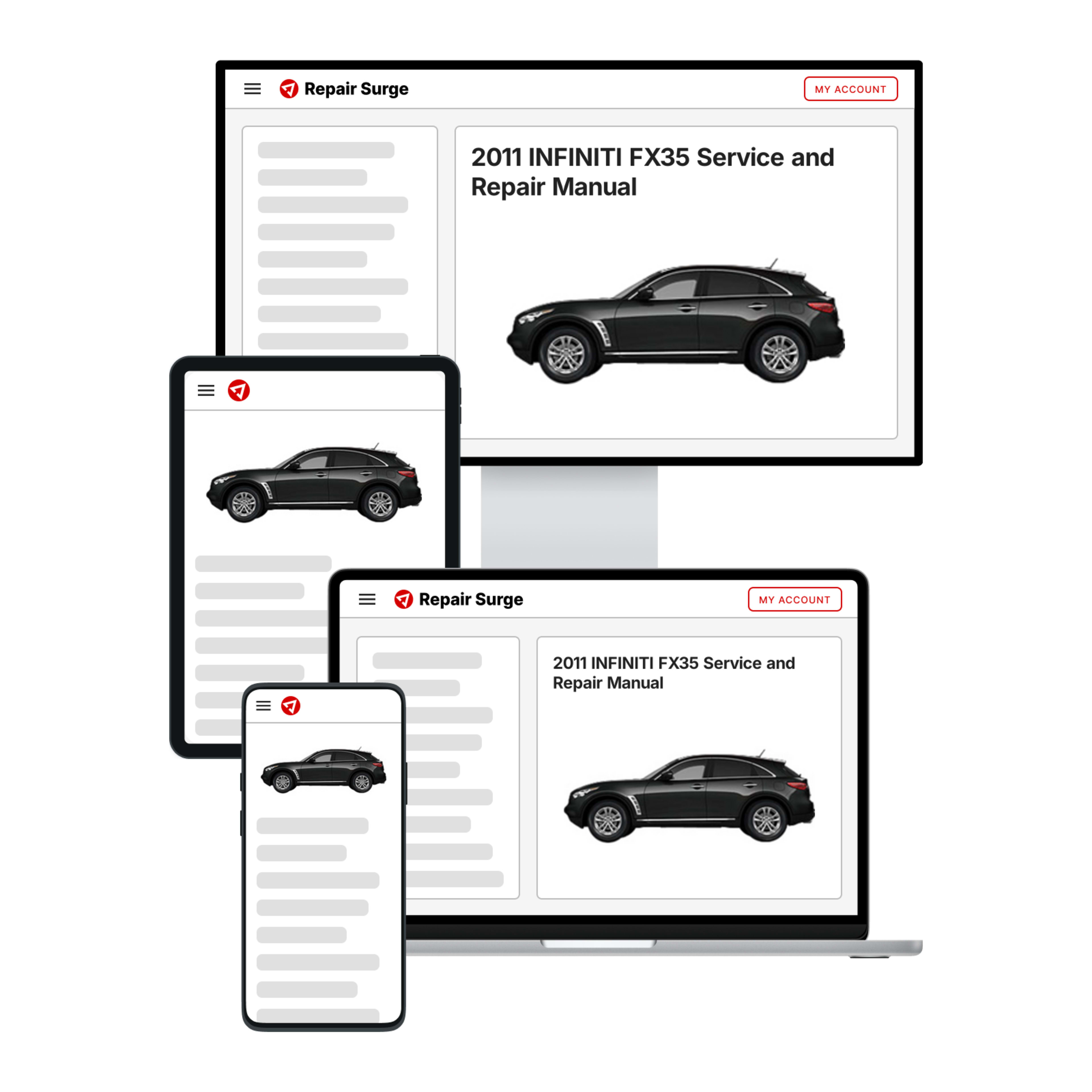 2011 INFINITI FX35 service and repair manual hero image