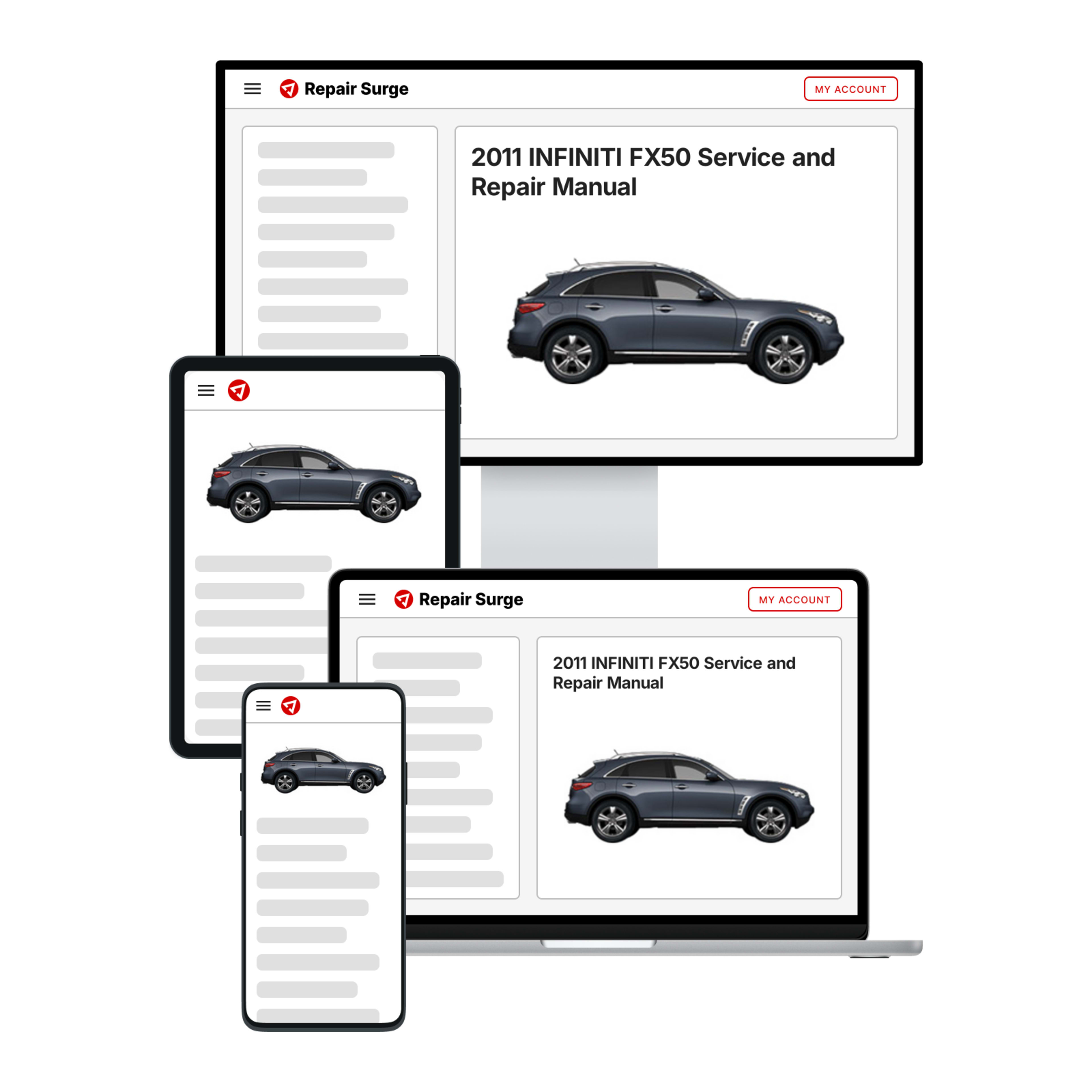 2011 INFINITI FX50 service and repair manual hero image