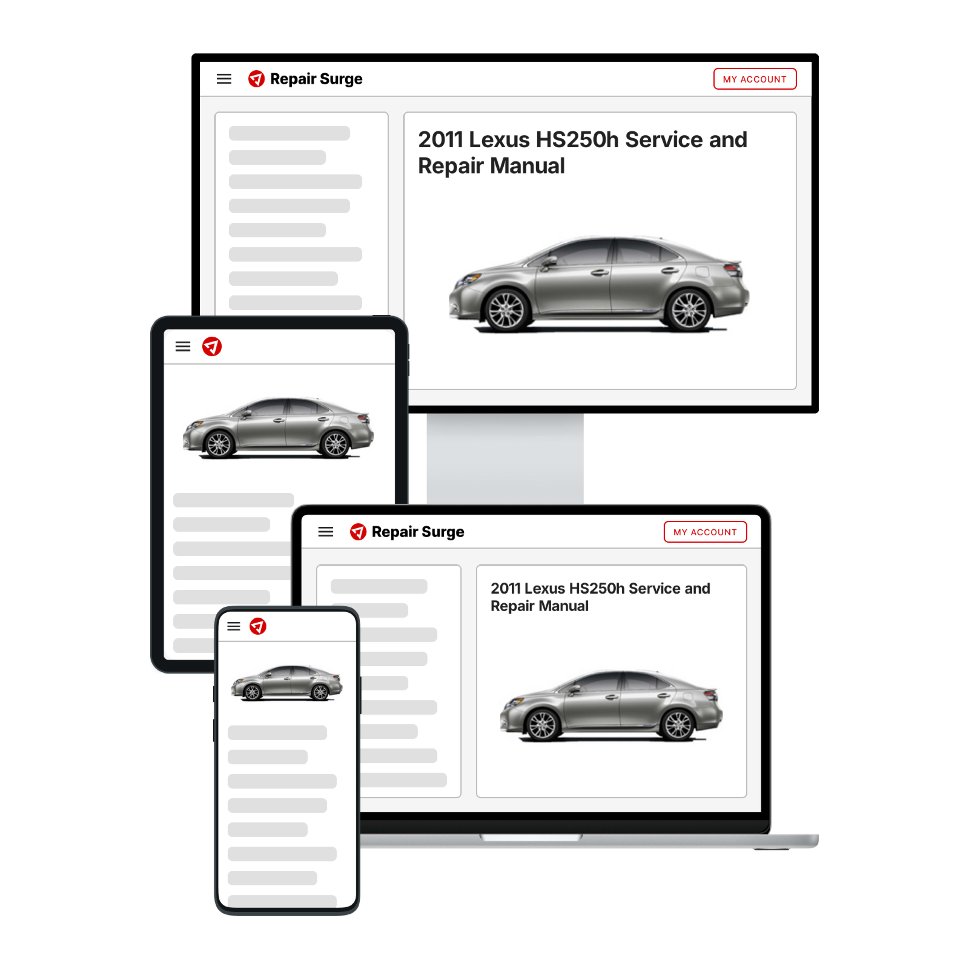 2011 Lexus HS250h service and repair manual hero image