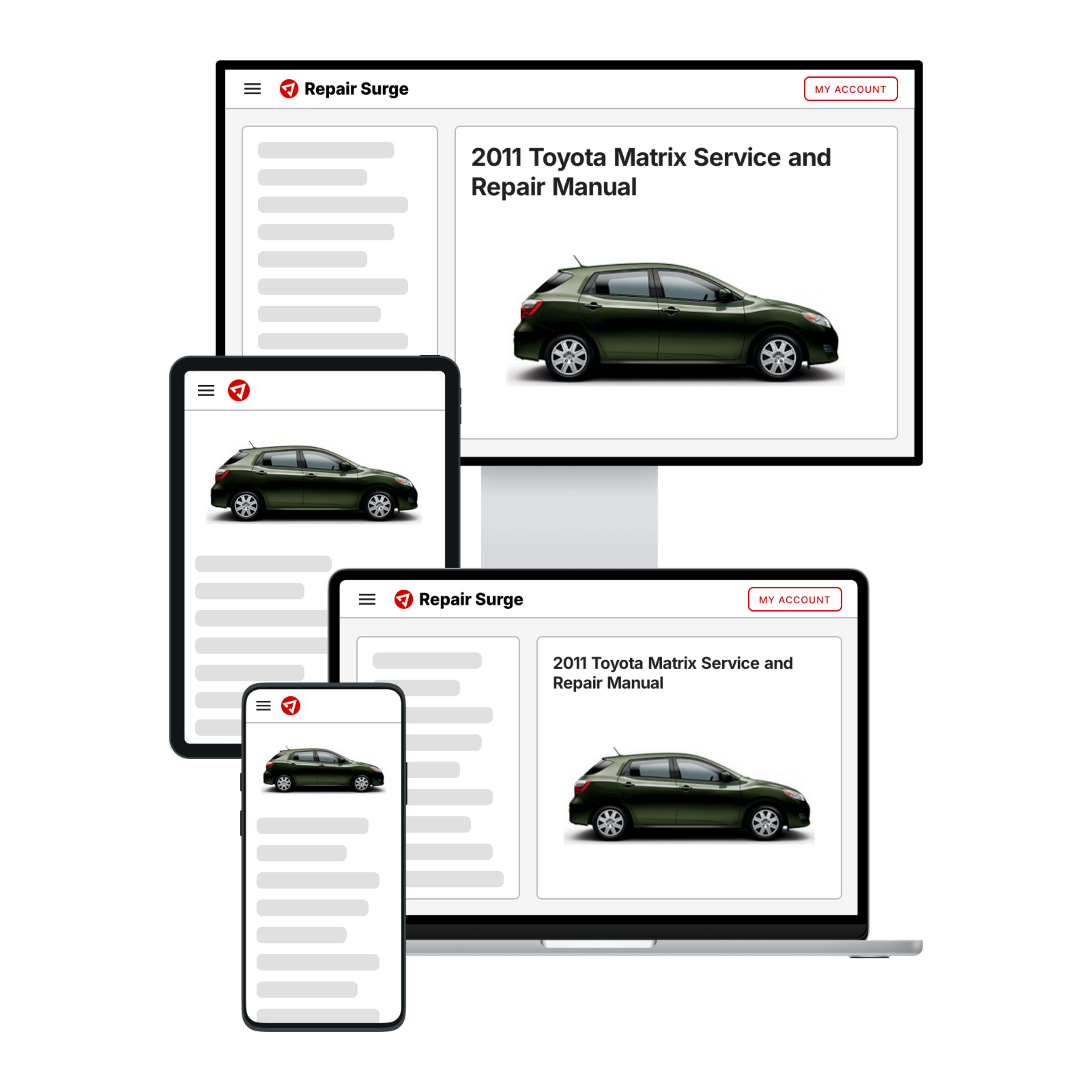 2011 Toyota Matrix service and repair manual hero image