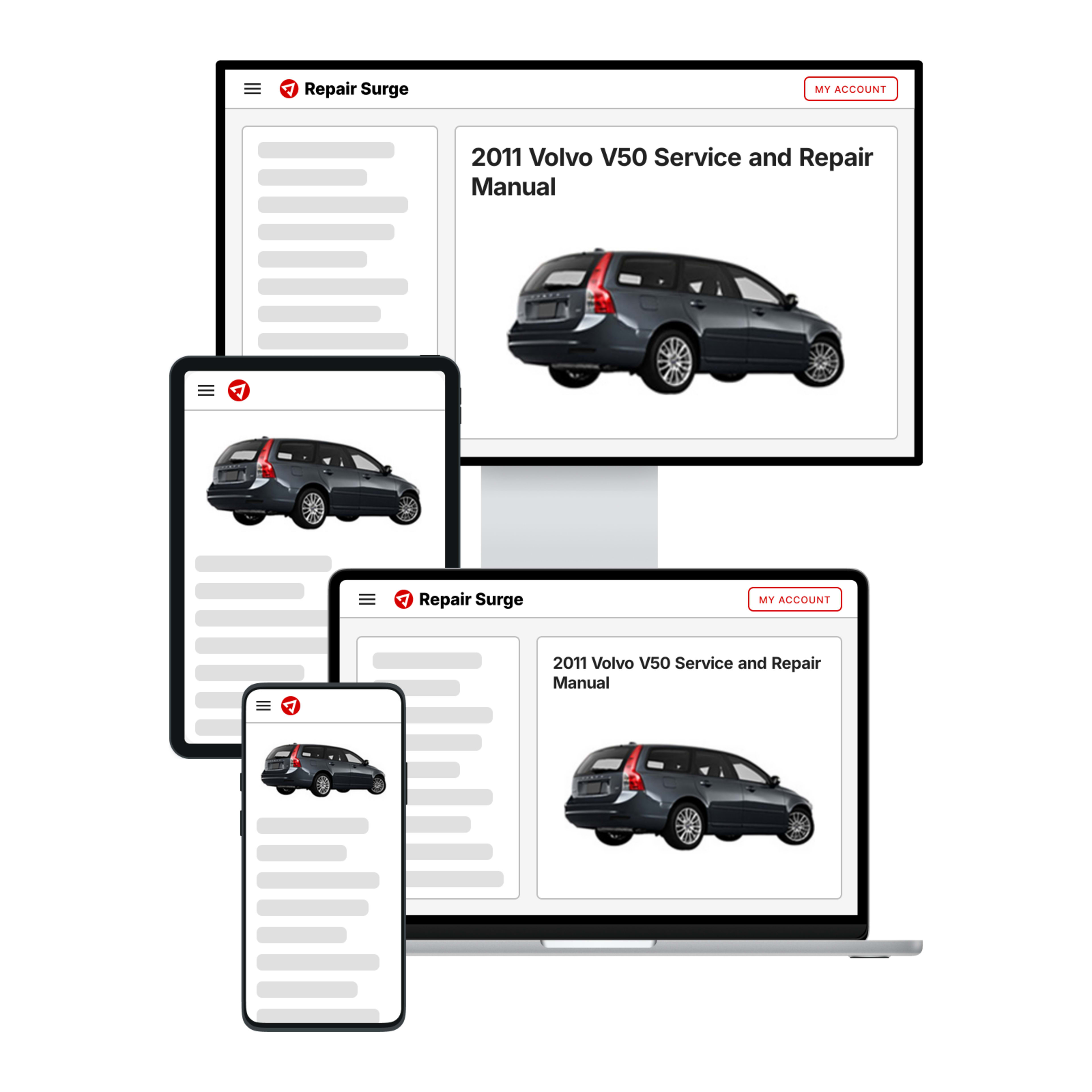 2011 Volvo V50 service and repair manual hero image