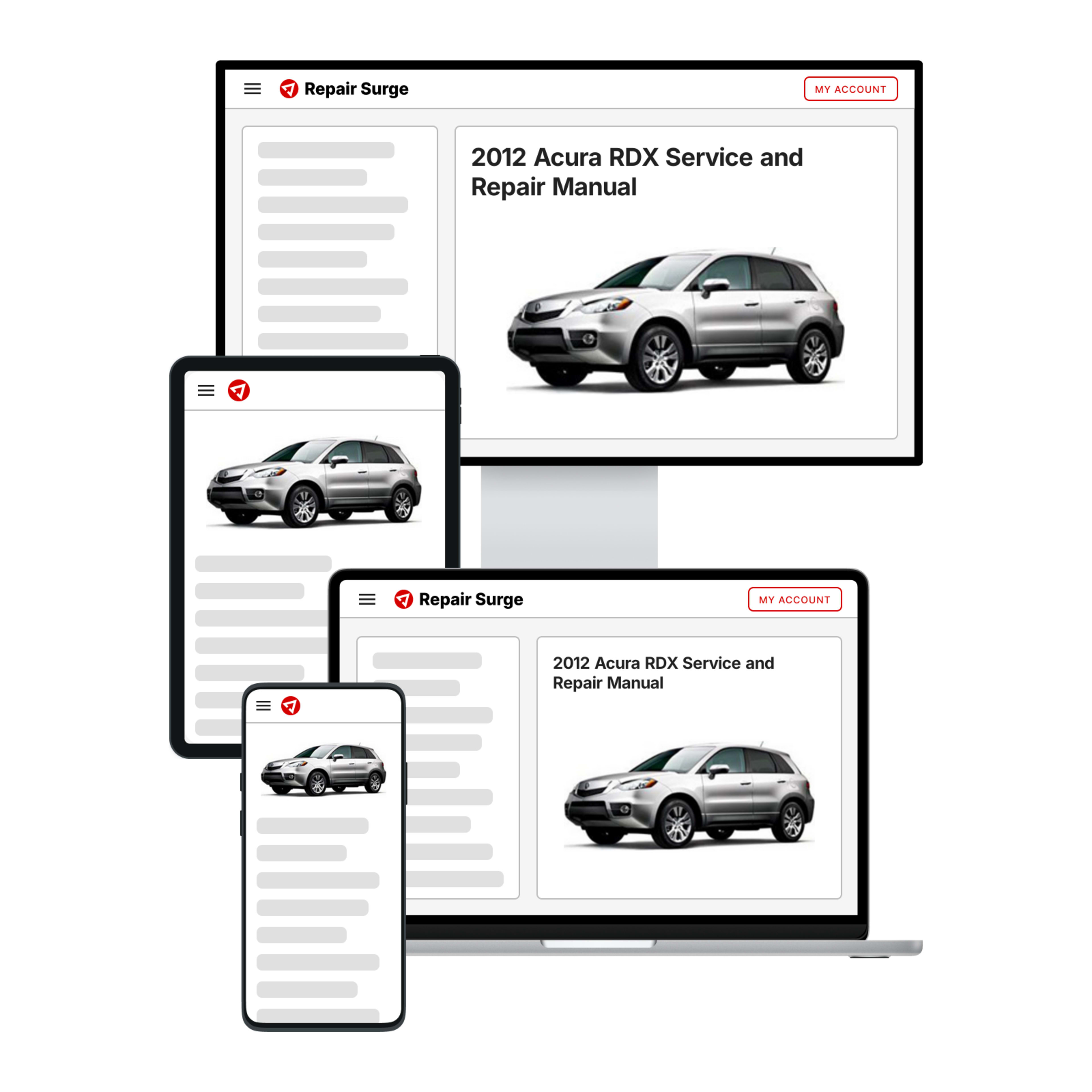 2012 Acura RDX service and repair manual hero image