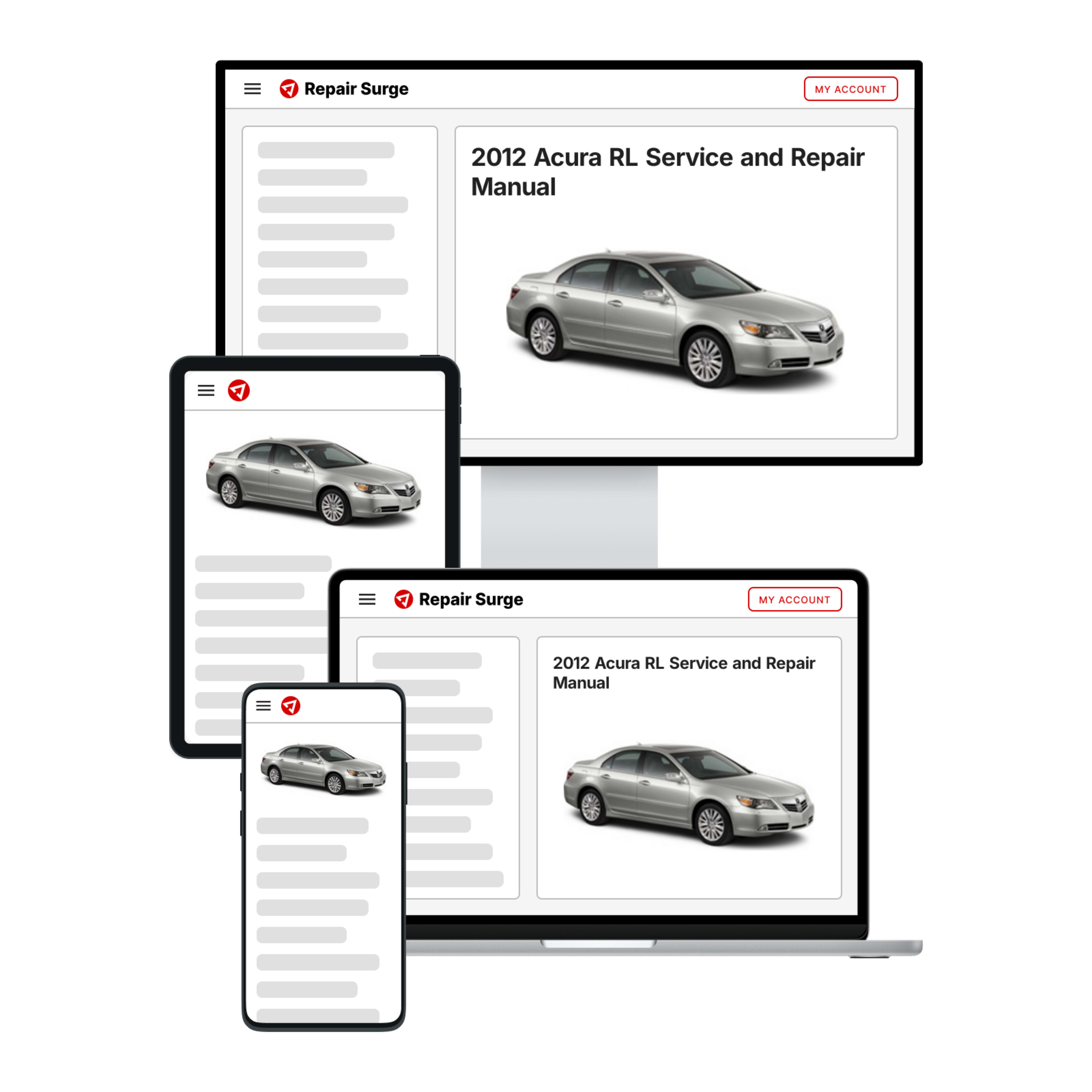 2012 Acura RL service and repair manual hero image