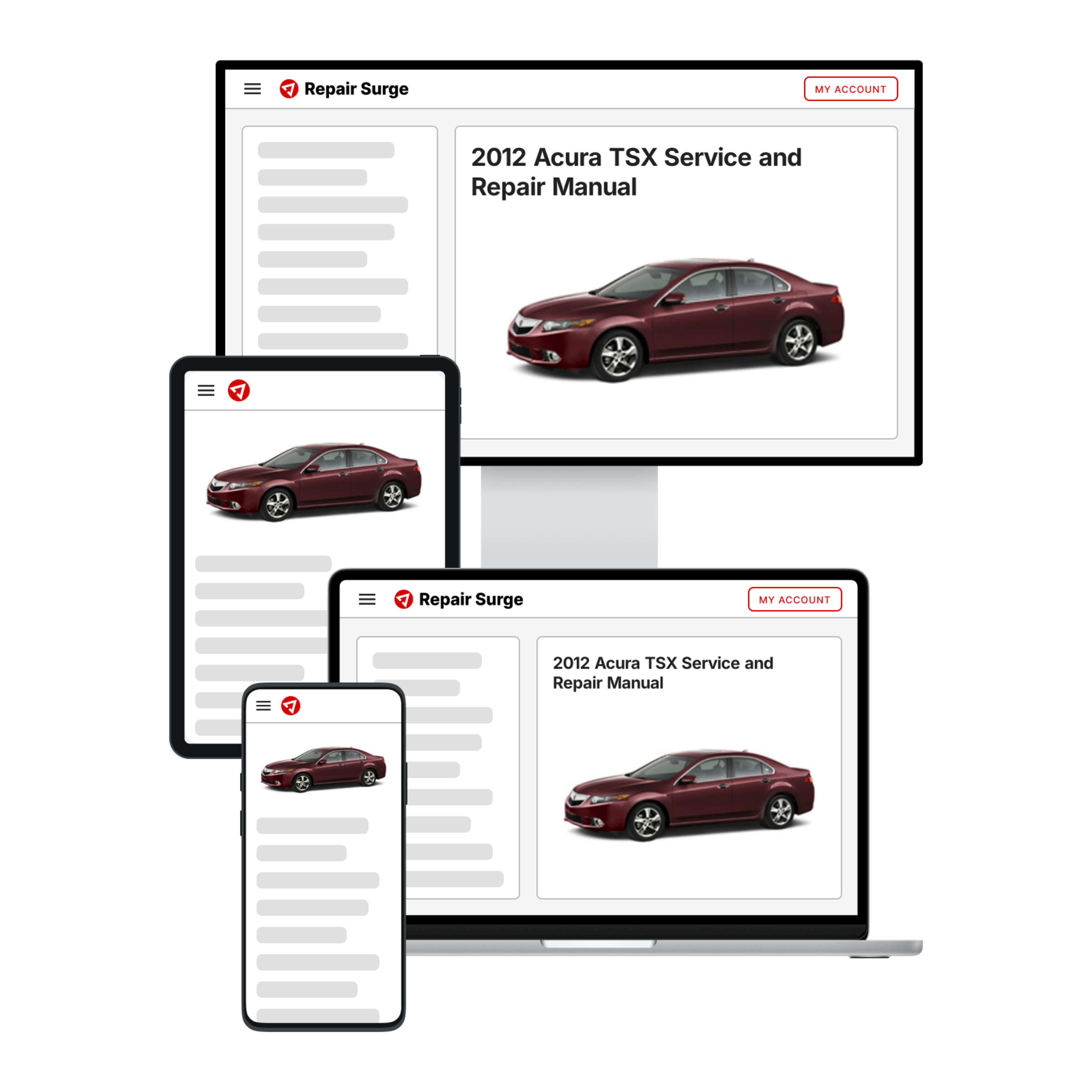 2012 Acura TSX service and repair manual hero image