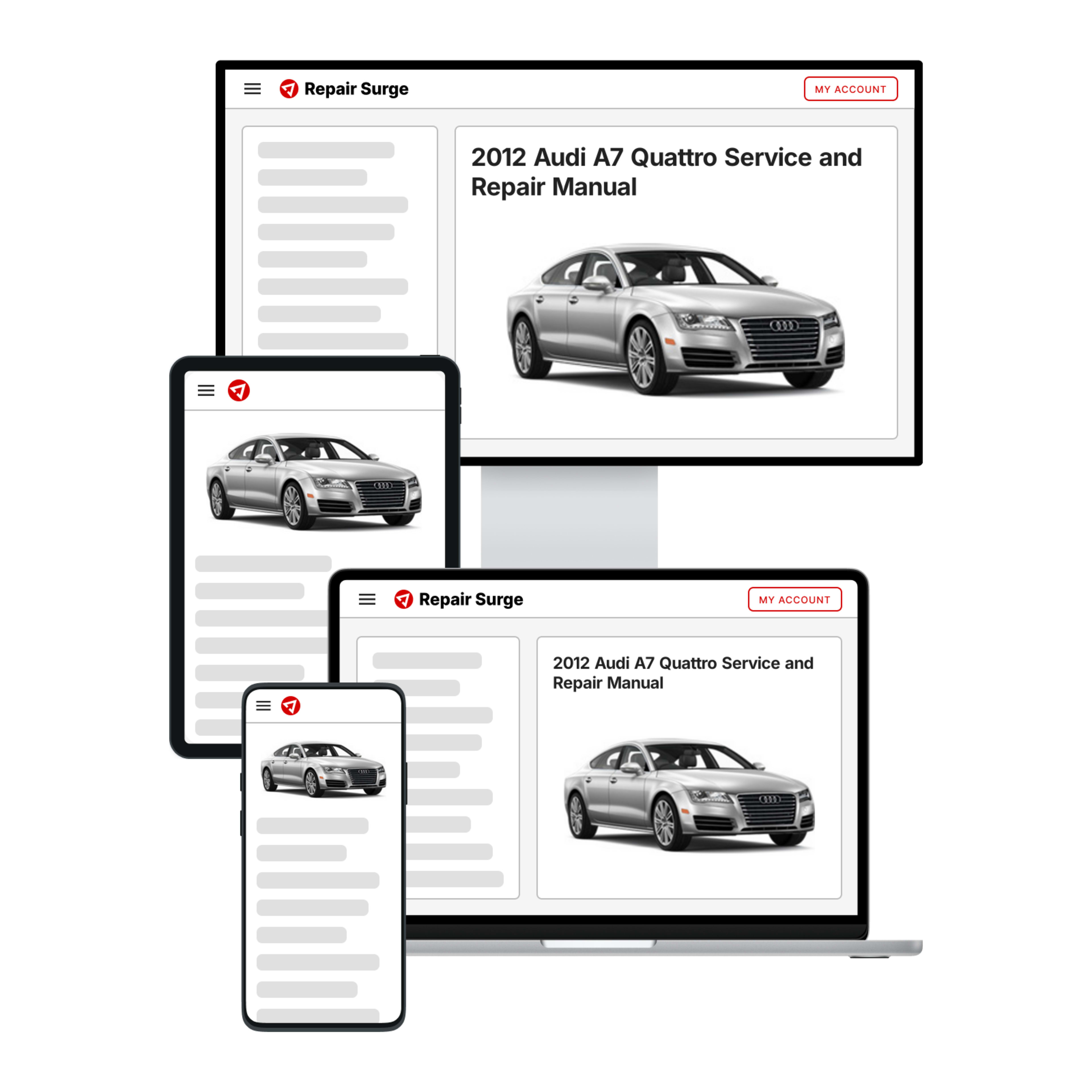2012 Audi A7 Quattro service and repair manual hero image