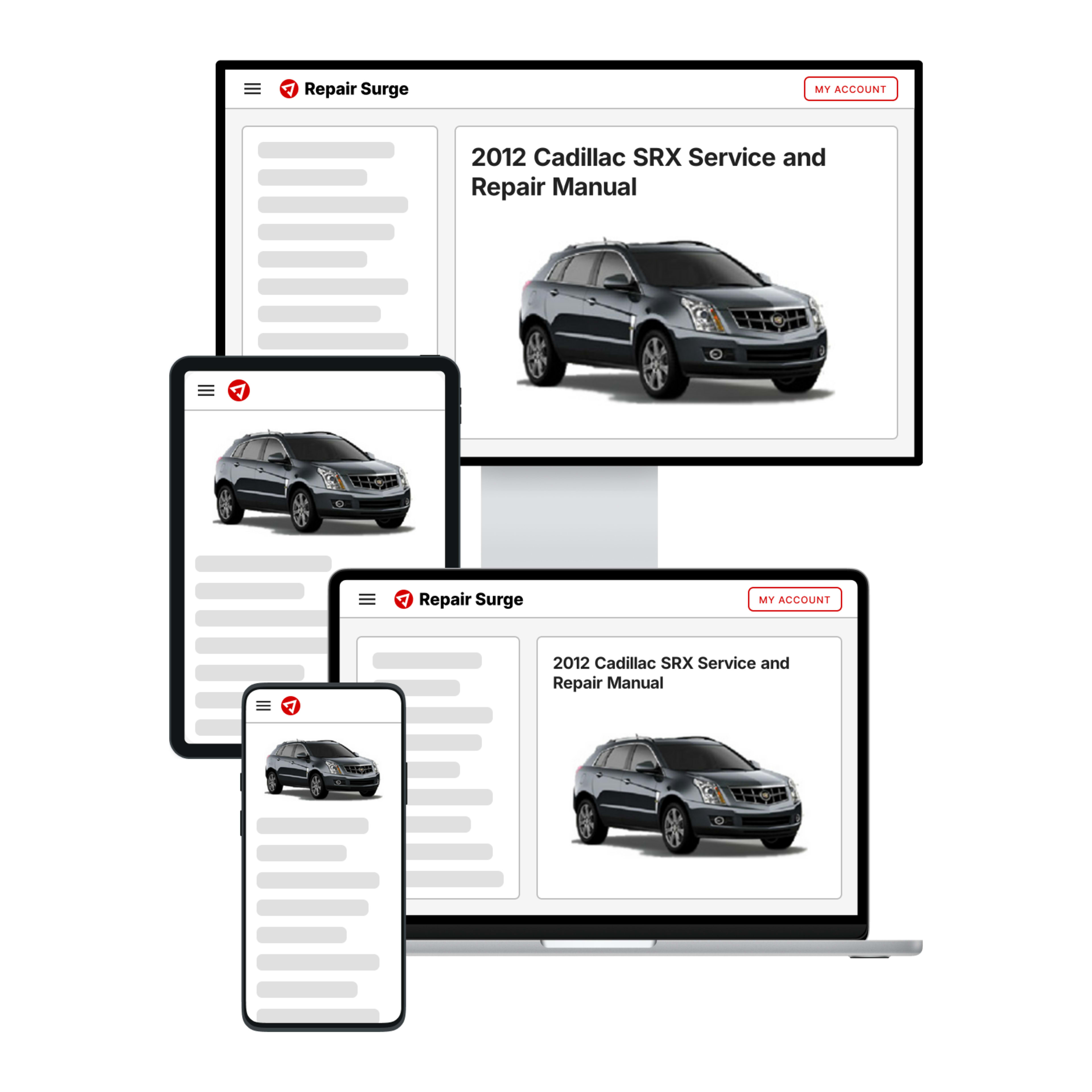 2012 Cadillac SRX service and repair manual hero image