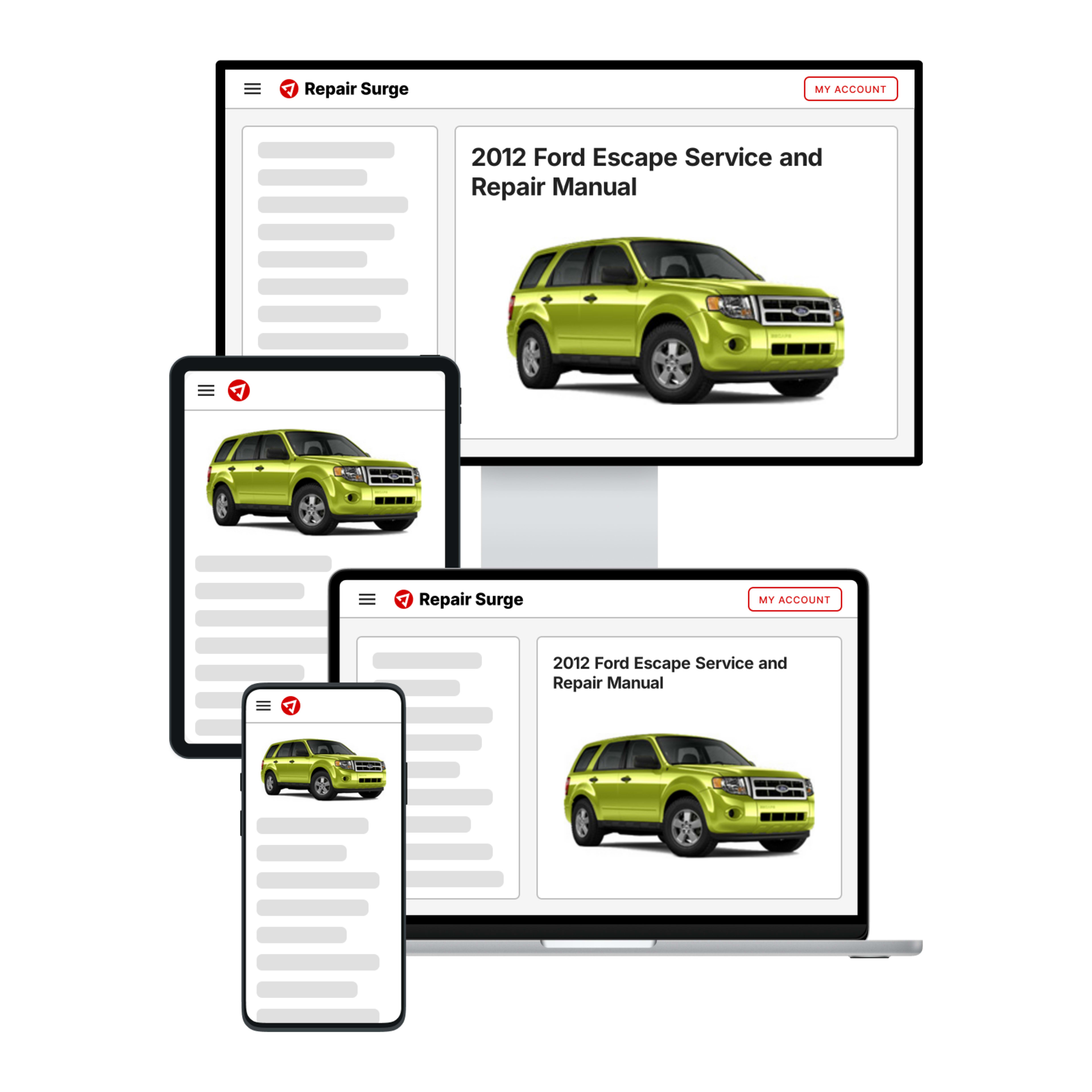 2012 Ford Escape service and repair manual hero image