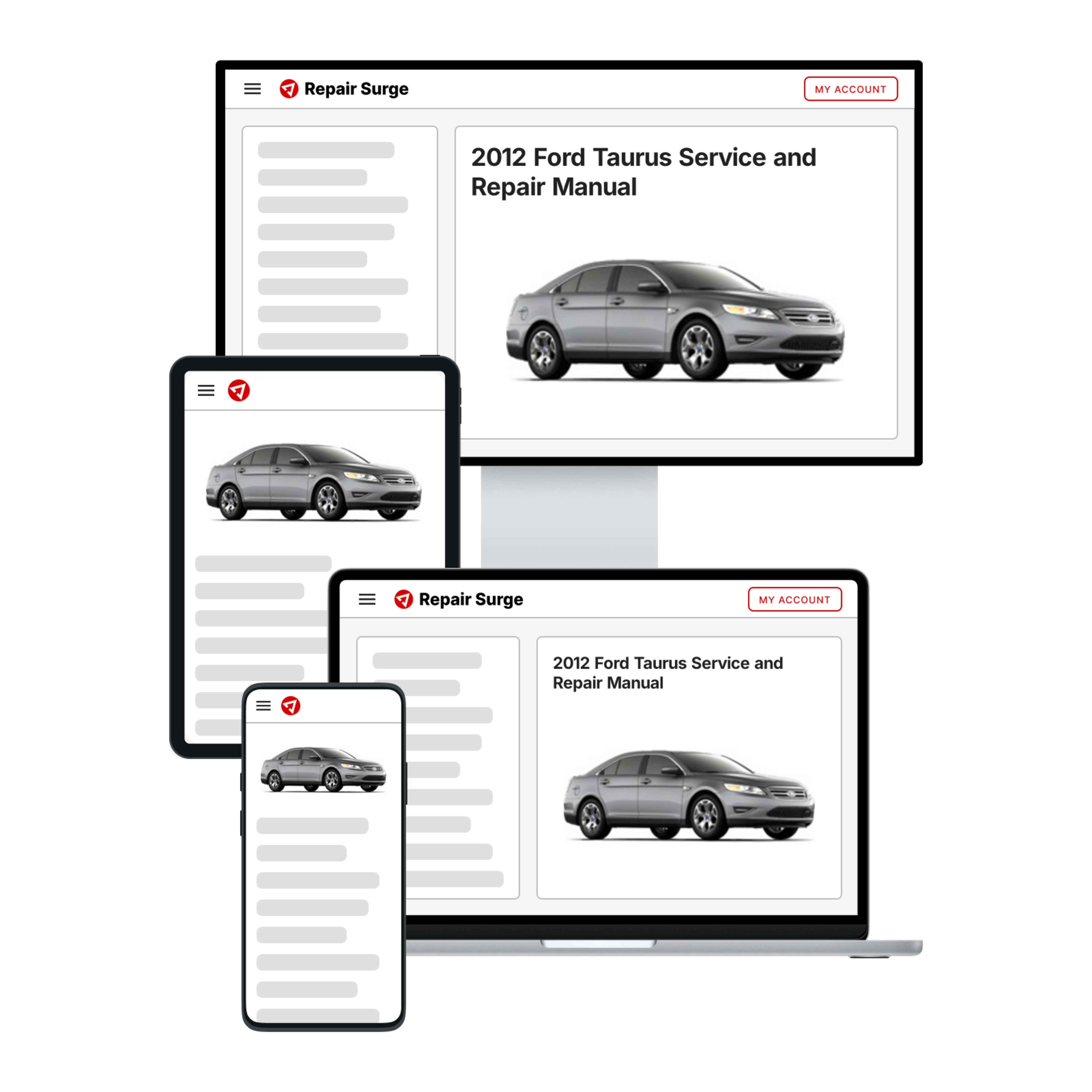2012 Ford Taurus service and repair manual hero image
