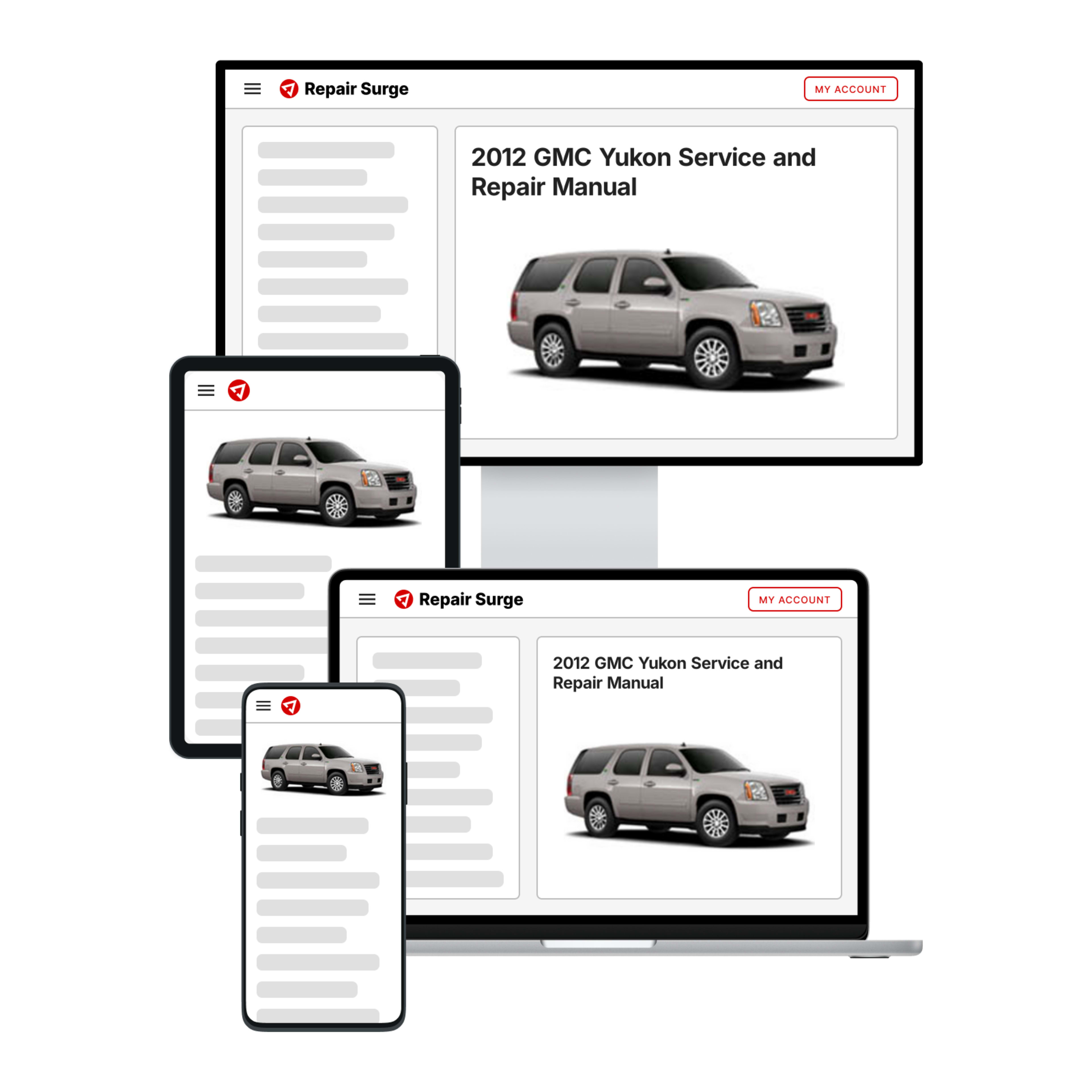 2012 GMC Yukon service and repair manual hero image