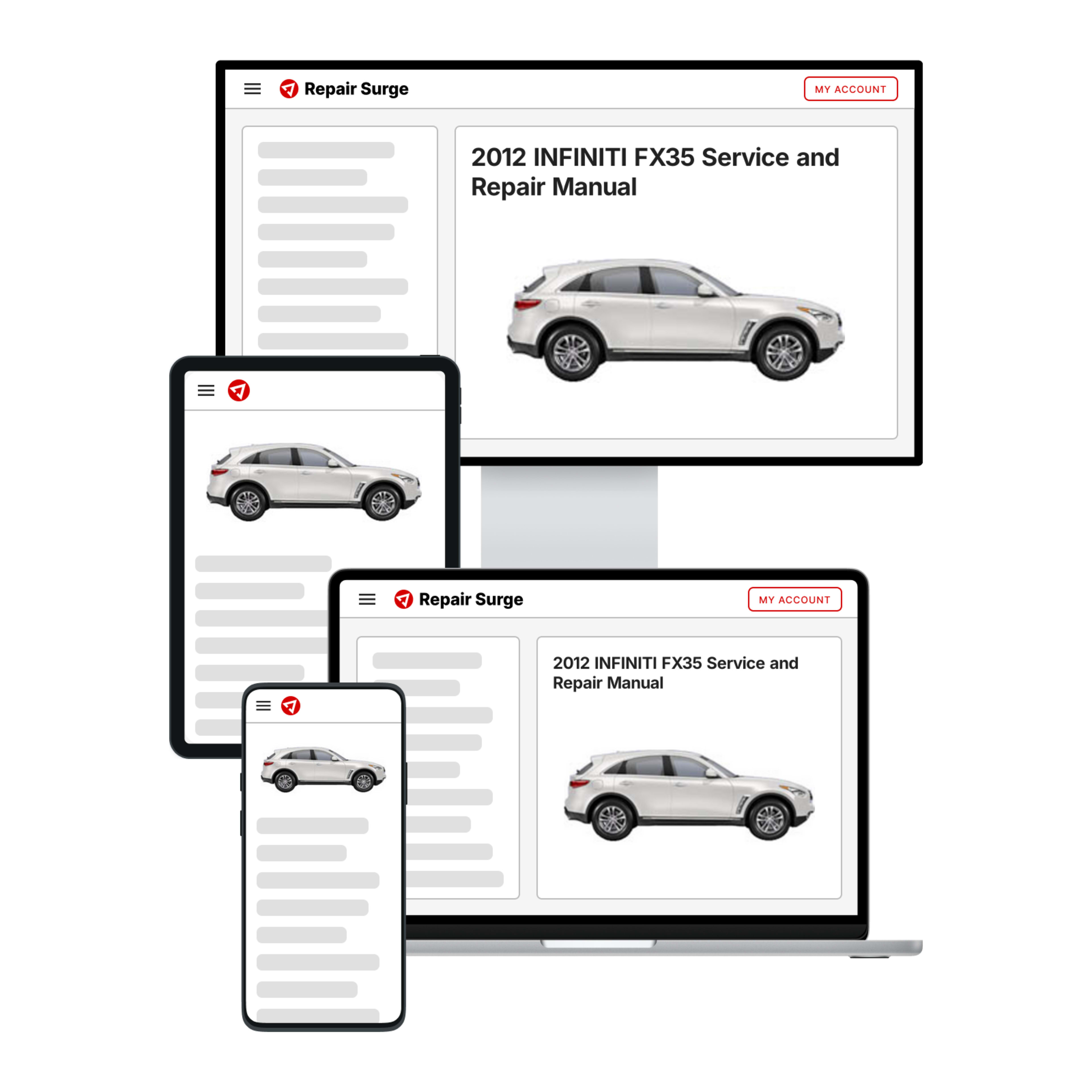 2012 INFINITI FX35 service and repair manual hero image